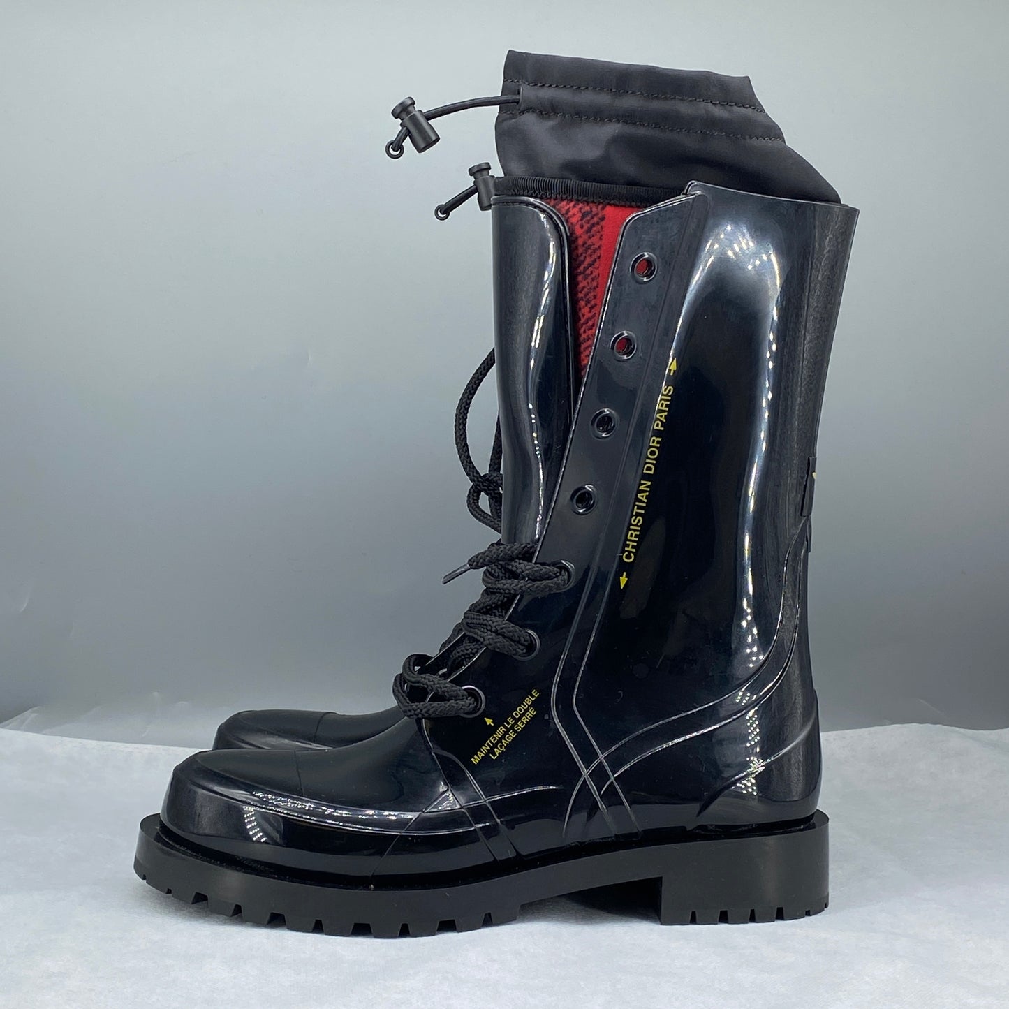 Christian Dior Women Lace‑Up Combat Boots Size 38 black