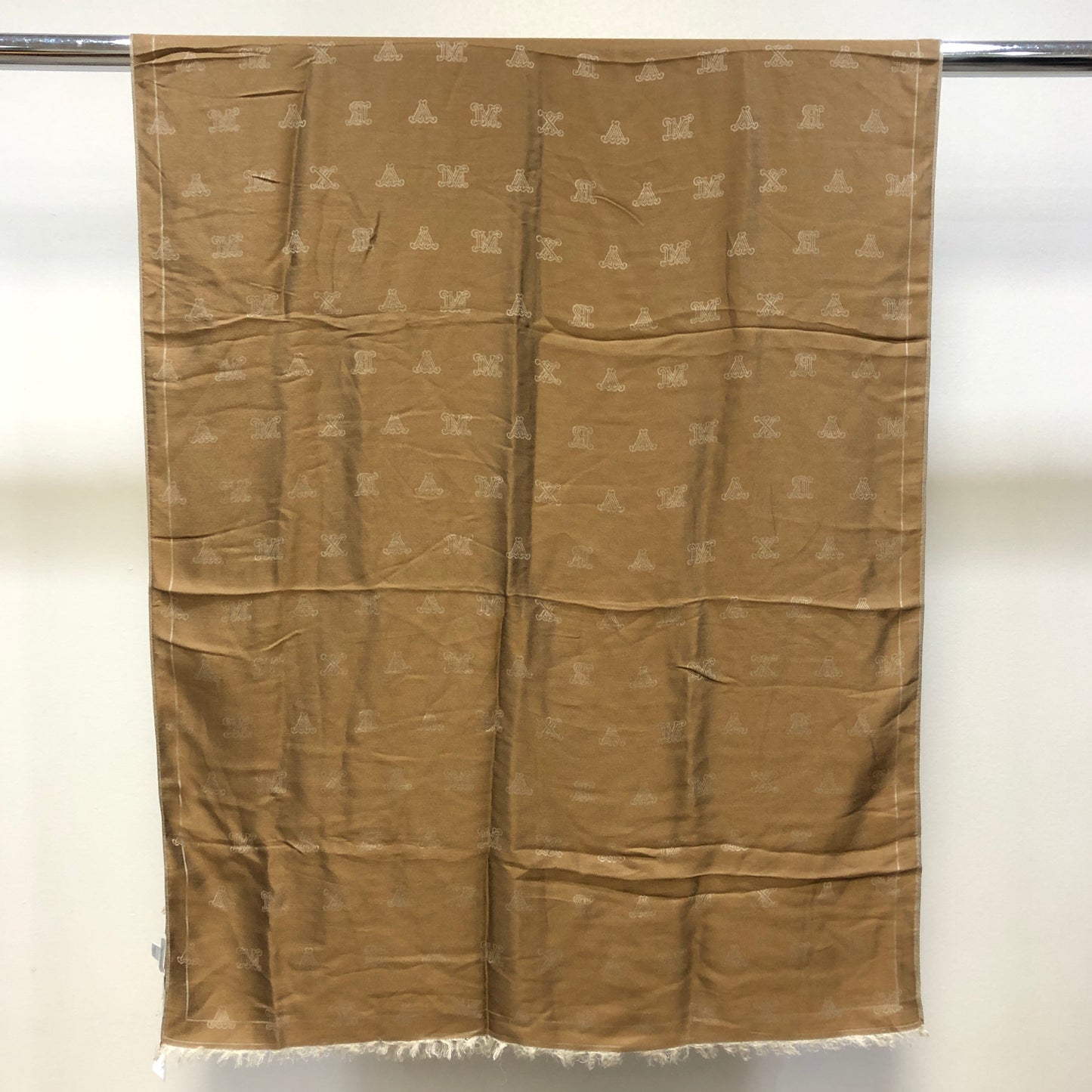 Max Mara Brown Monogram Large Shawl Scarf 192×74cm