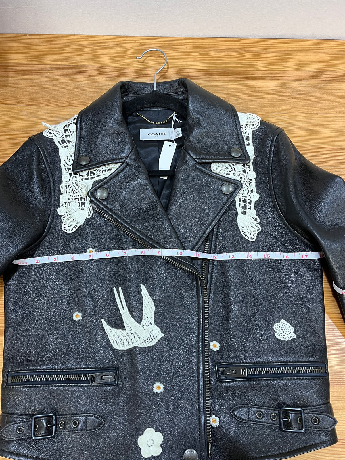 Coach Black Leather Moto Jacket US size 4