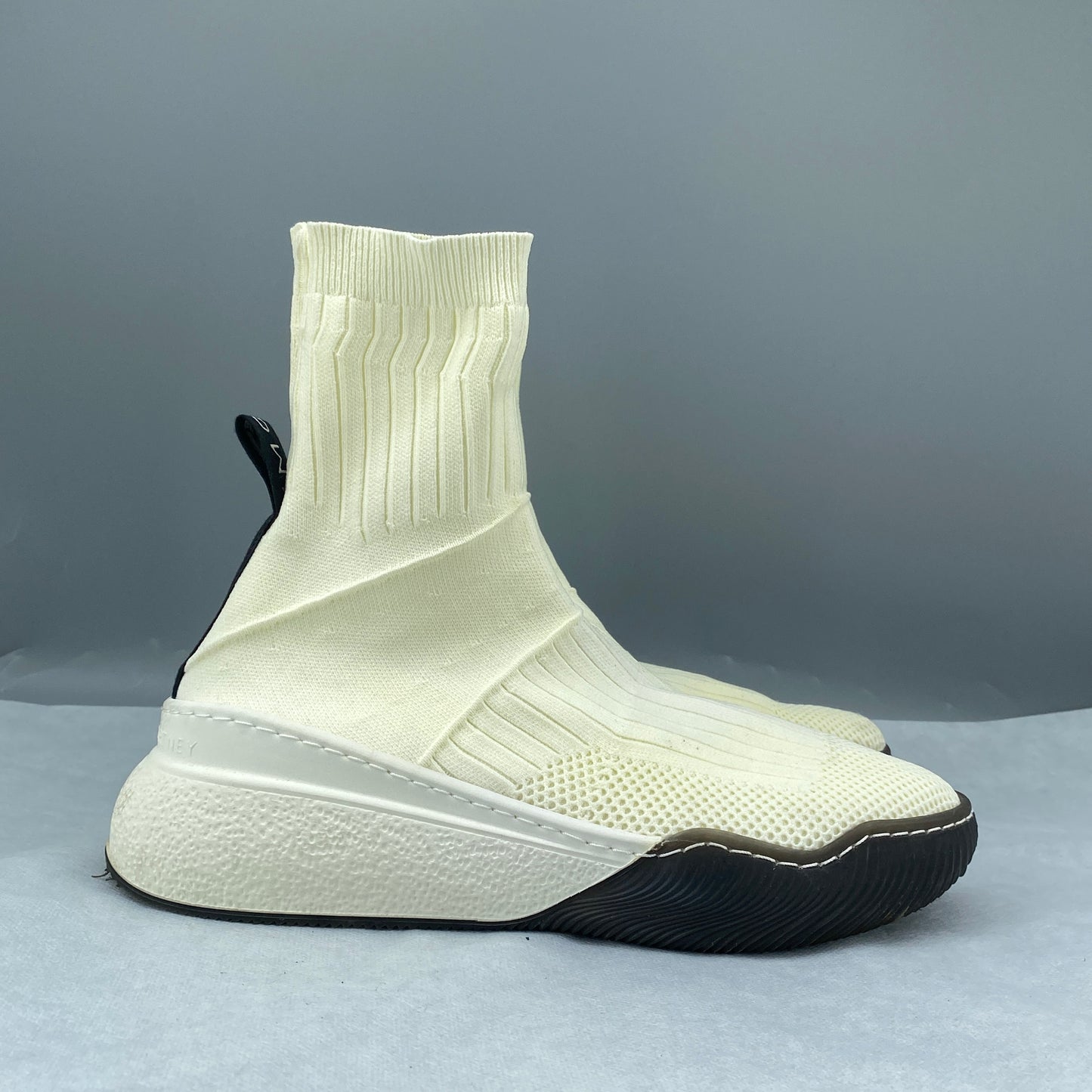 Stella McCartney Cream Knit Sock Women's Shoes Size 36