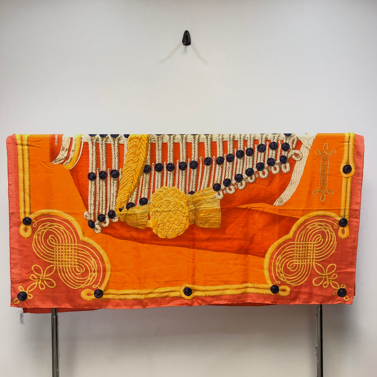 Hermes Orange Silk Cashmere Shawl 136*136 cm