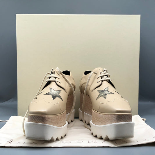 Stella McCartney Nude Star-Embellished Platform Sneakers Women's Shoes Size 36