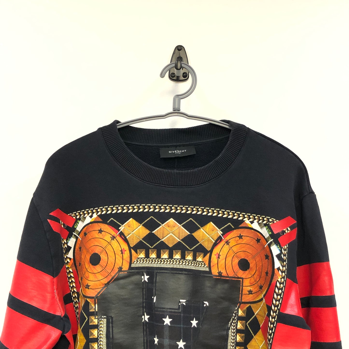 GIVENCHY Black Graphic Print Crew Neck Sweatshirt Size M