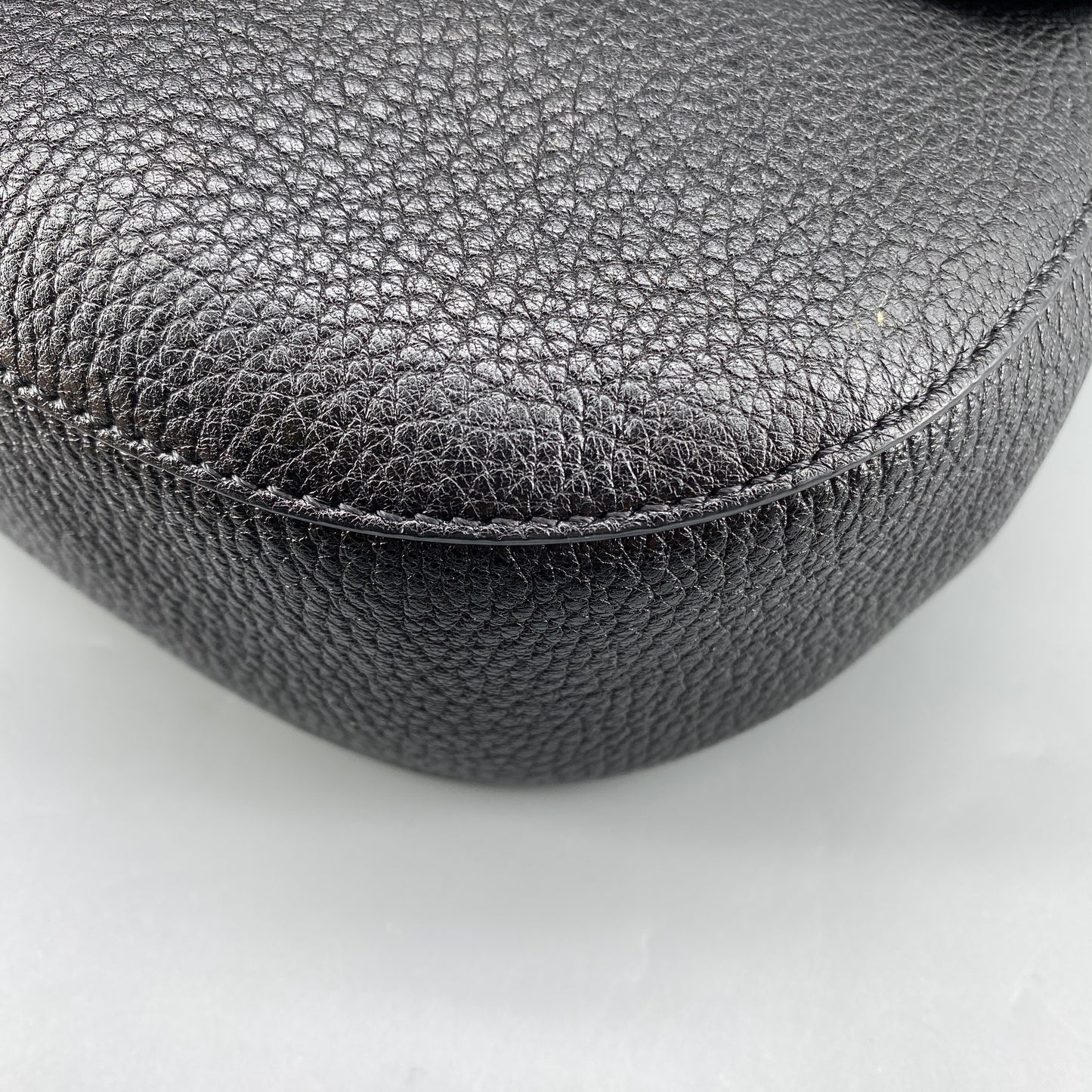 Chloe Black Grained Drew Leather Saddle Shoulder Bag