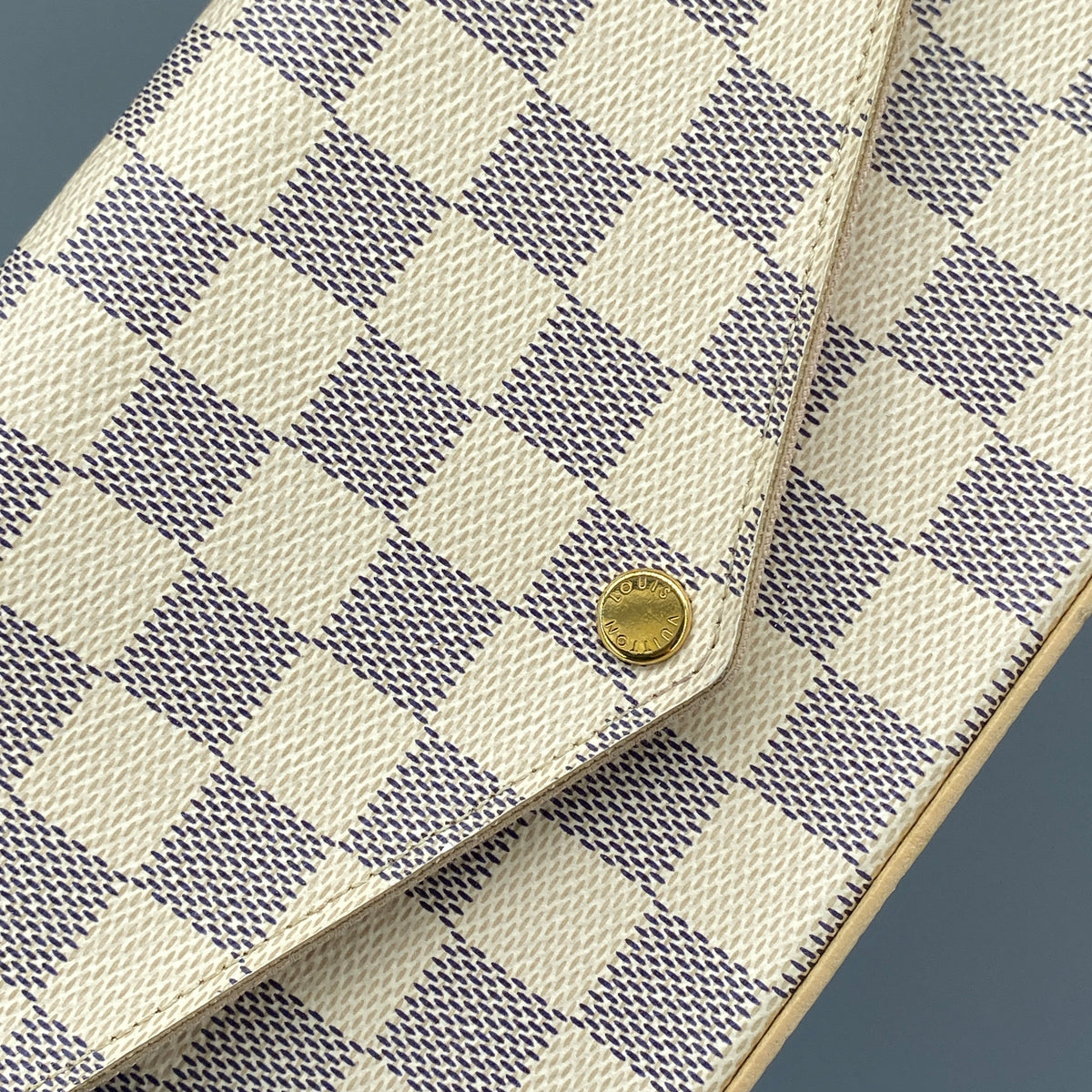 Louis Vuitton Damier Azur Pochette Felicie Chain Wallet Rose Ballerine