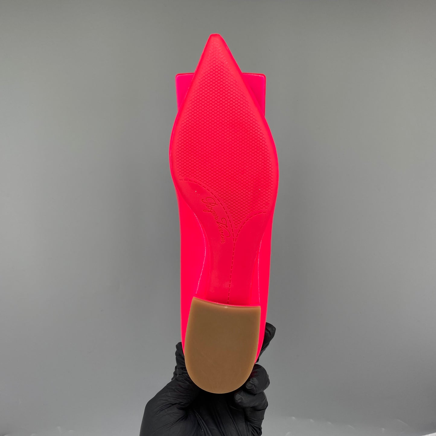 Roger Vivier Women Hot Pink Patent Square Buckle Flat Pumps Size 35.5