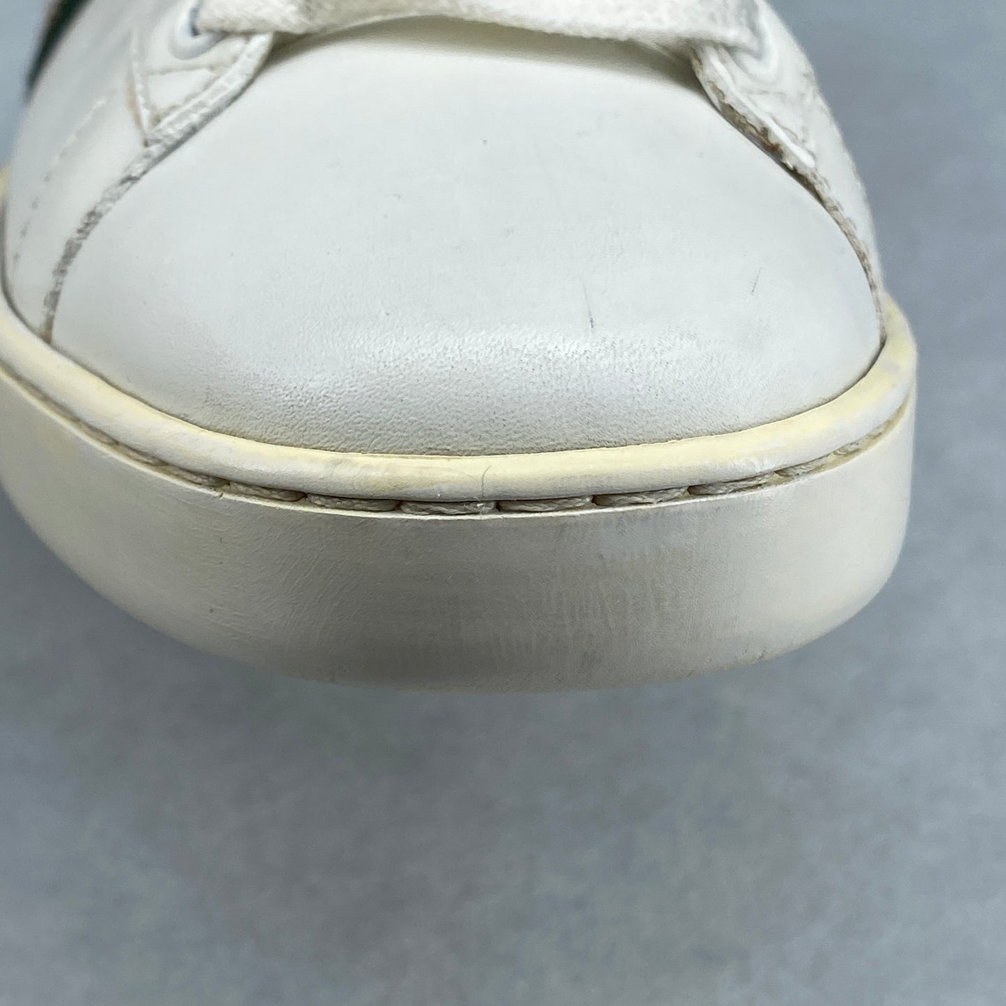 Gucci Women's White Leather Web Stripe Bee Embroidery Ace Low Top Sneakers Size 36.5