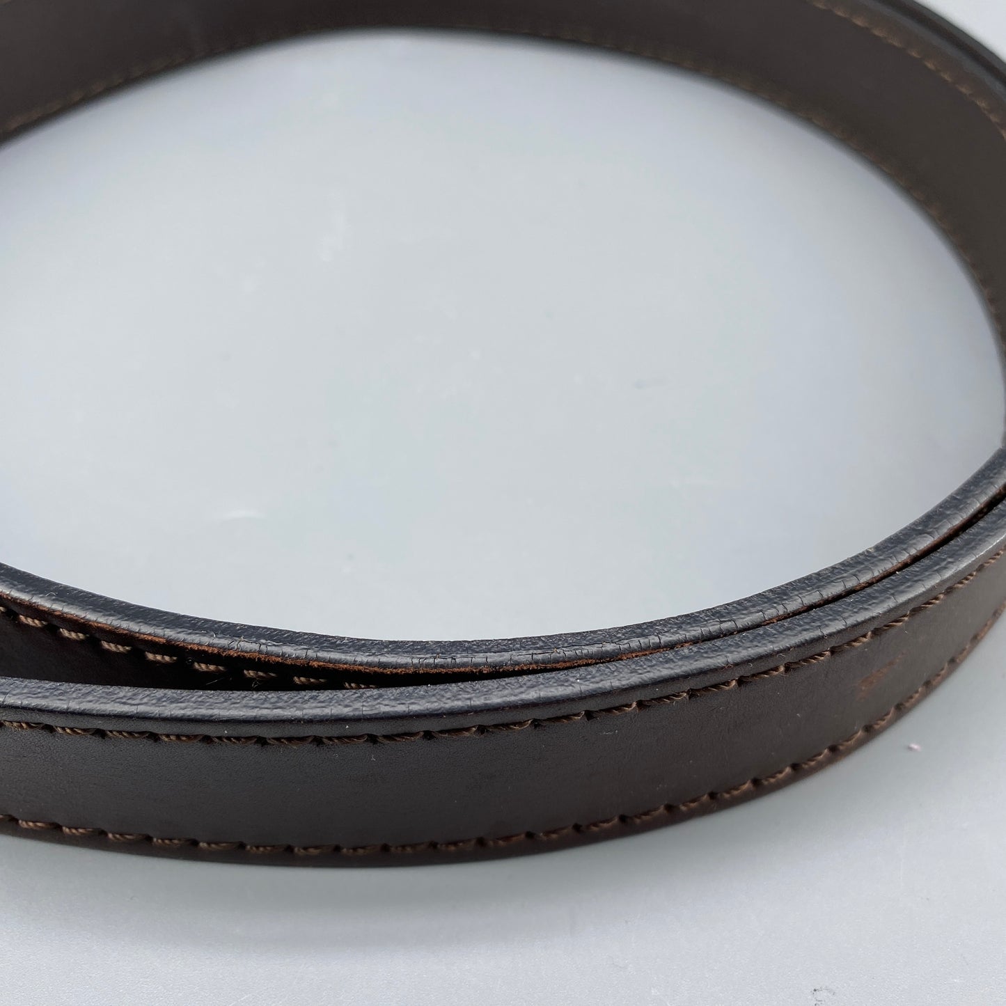 Ferragamo Deep Brown Leather Pin Buckle Belt 100cm