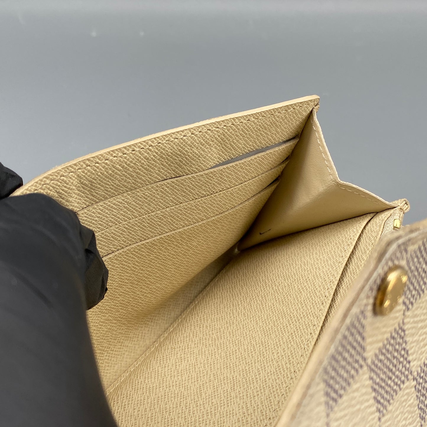 Louis Vuitton Cream Grey Damier Azur Envelope Wallet