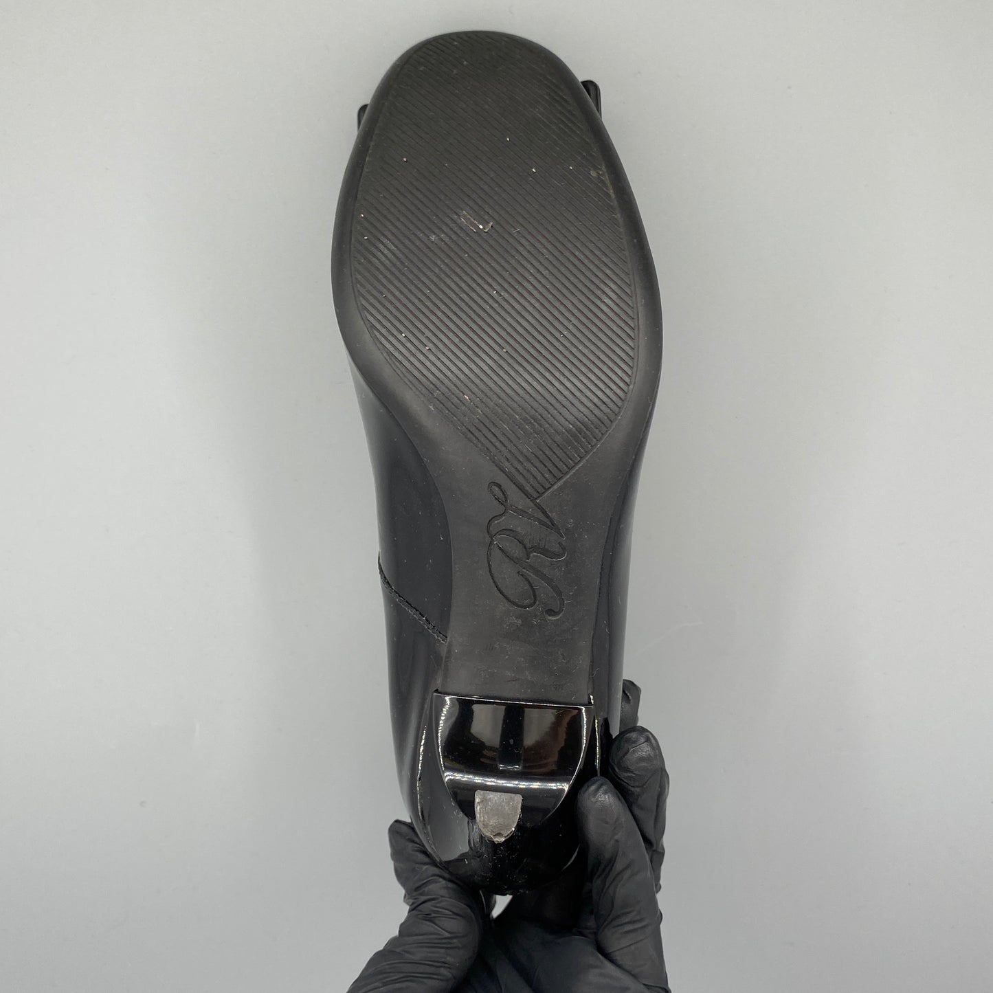 Roger Vivier Women's Black Patent Strass Buckle Pumps Size 36
