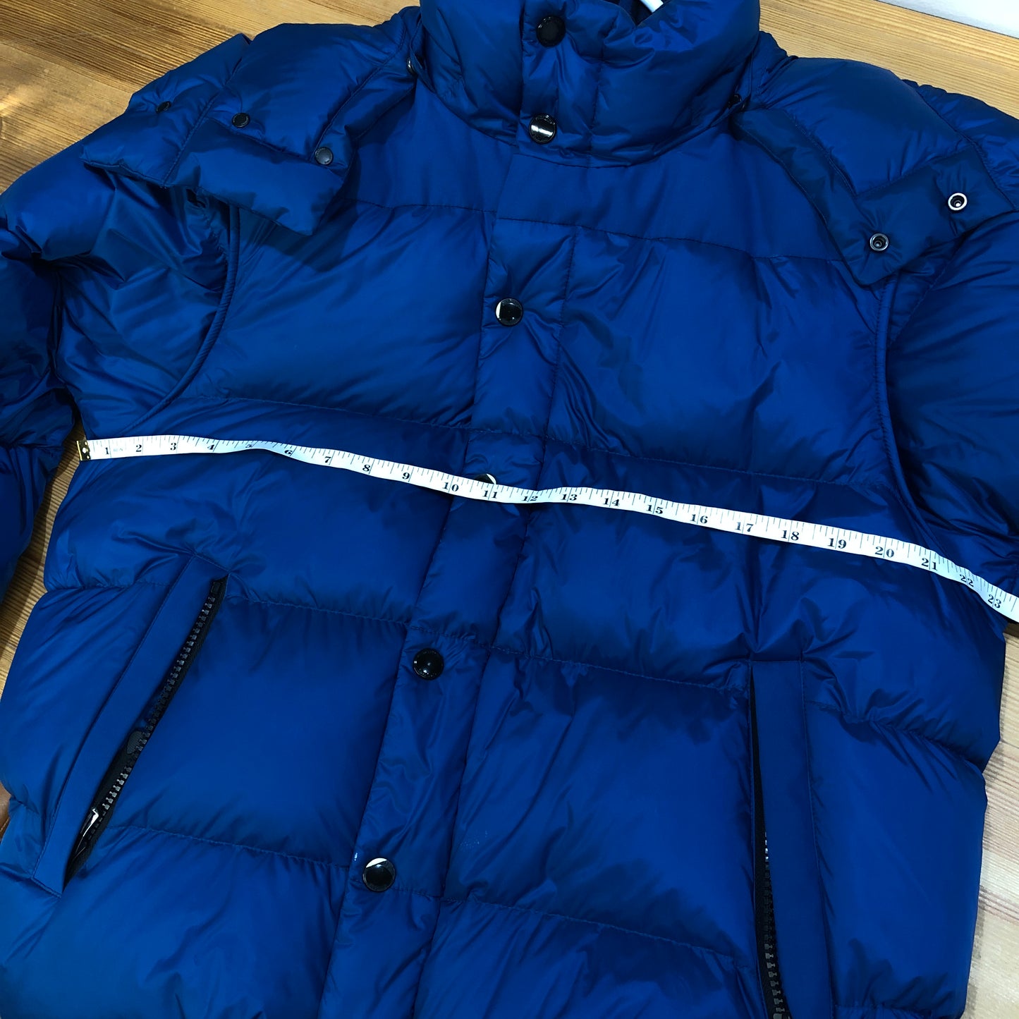 Burberry Bright Blue Detachable Hood Quilted Puffer Down Jacket Size S
