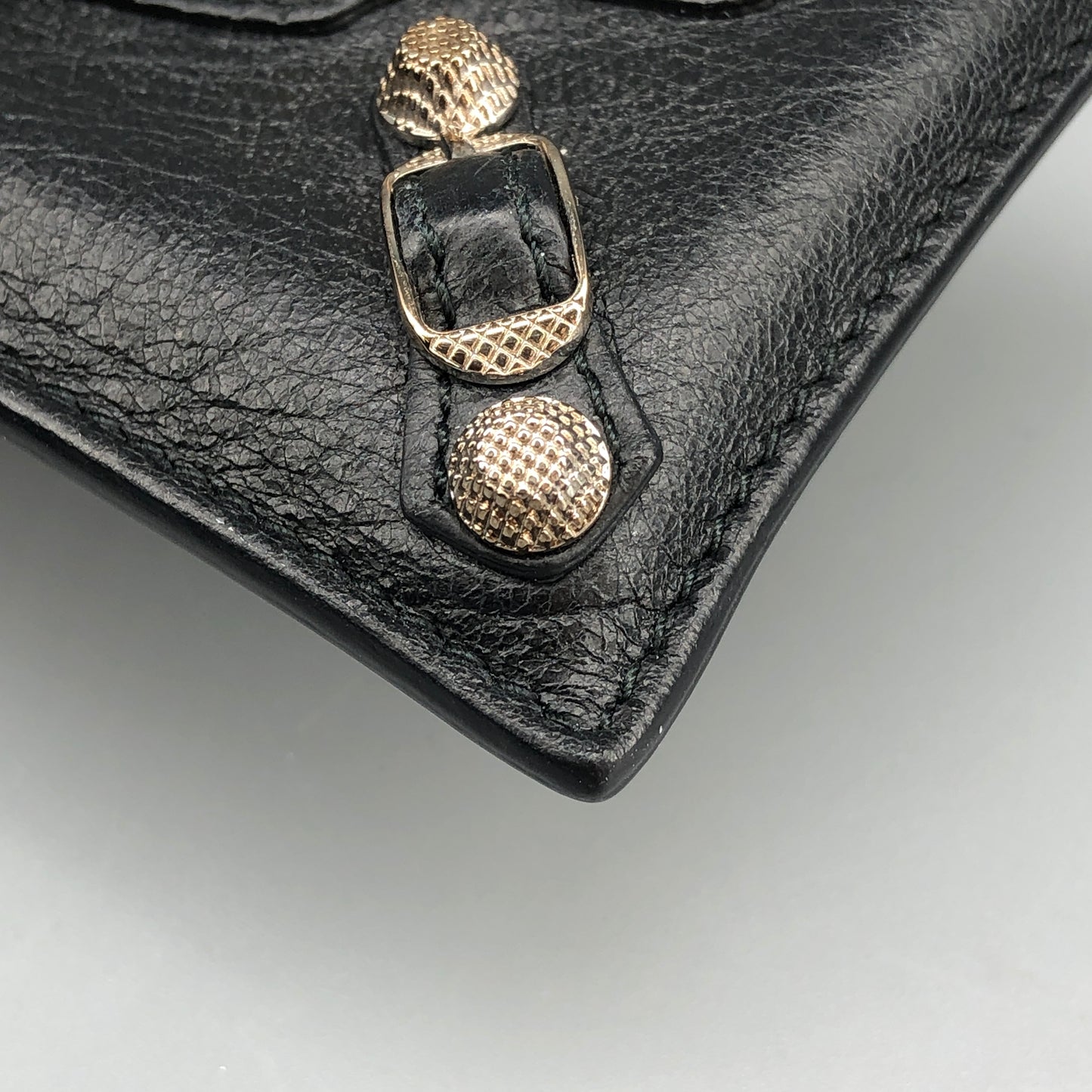 Balenciaga Classic City Zip Card Holder Black Leather