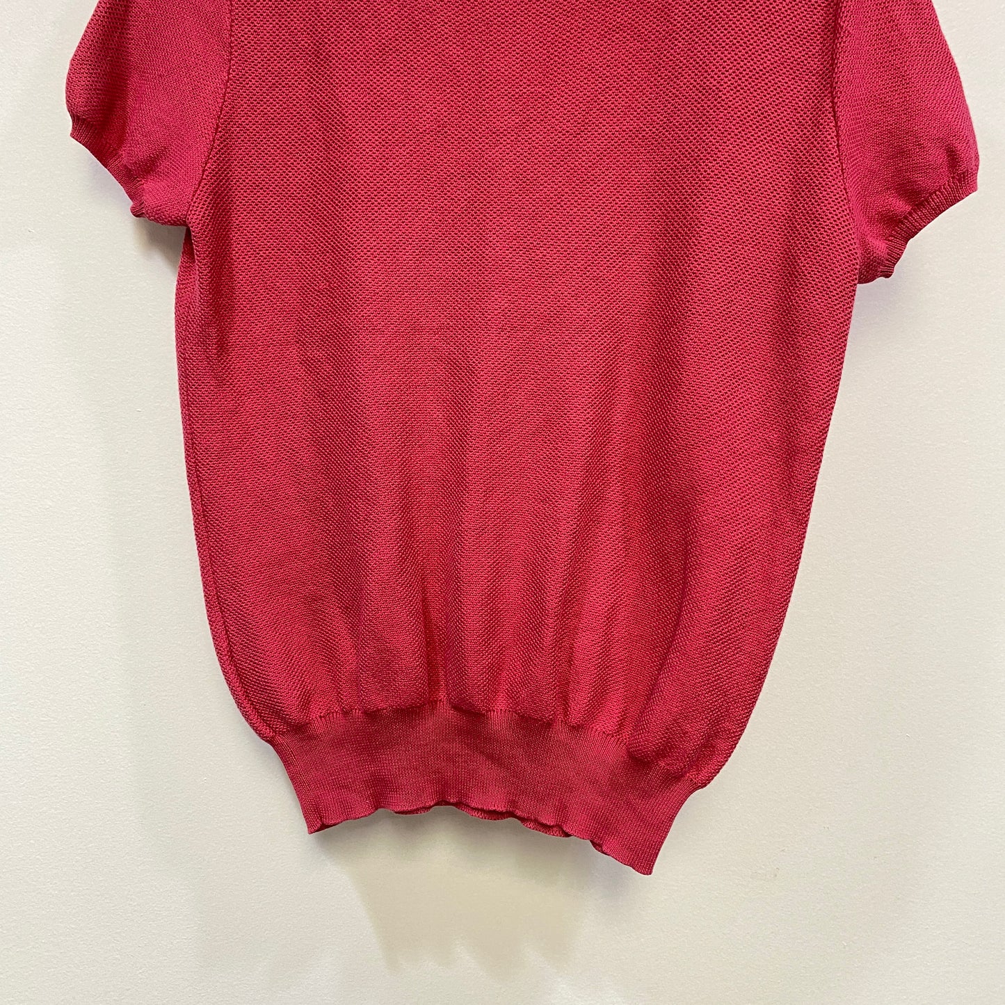 Loro Piana P2P Hot Pink Short Sleeve Knit Top Size 44 Bust 19in