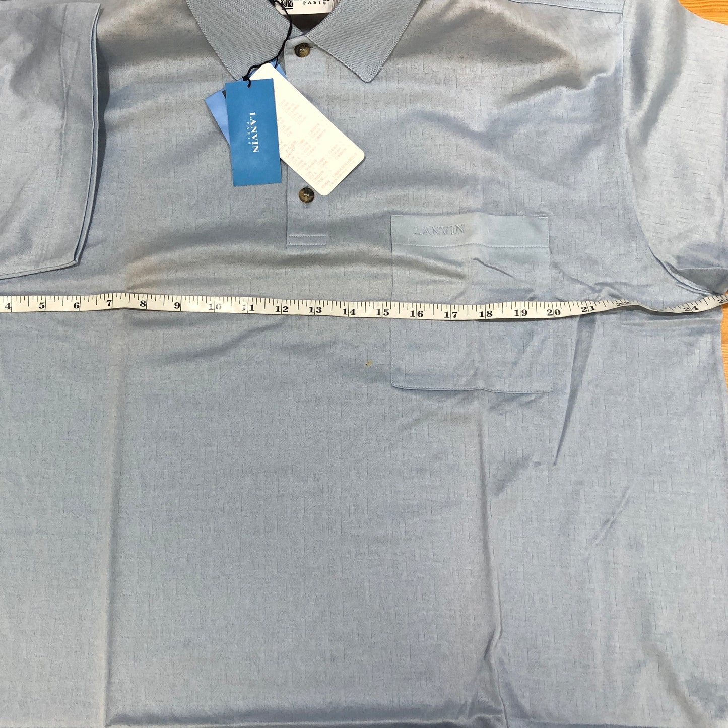 Lanvin Mist Blue Short Sleeve Polo Shirt Size XXL