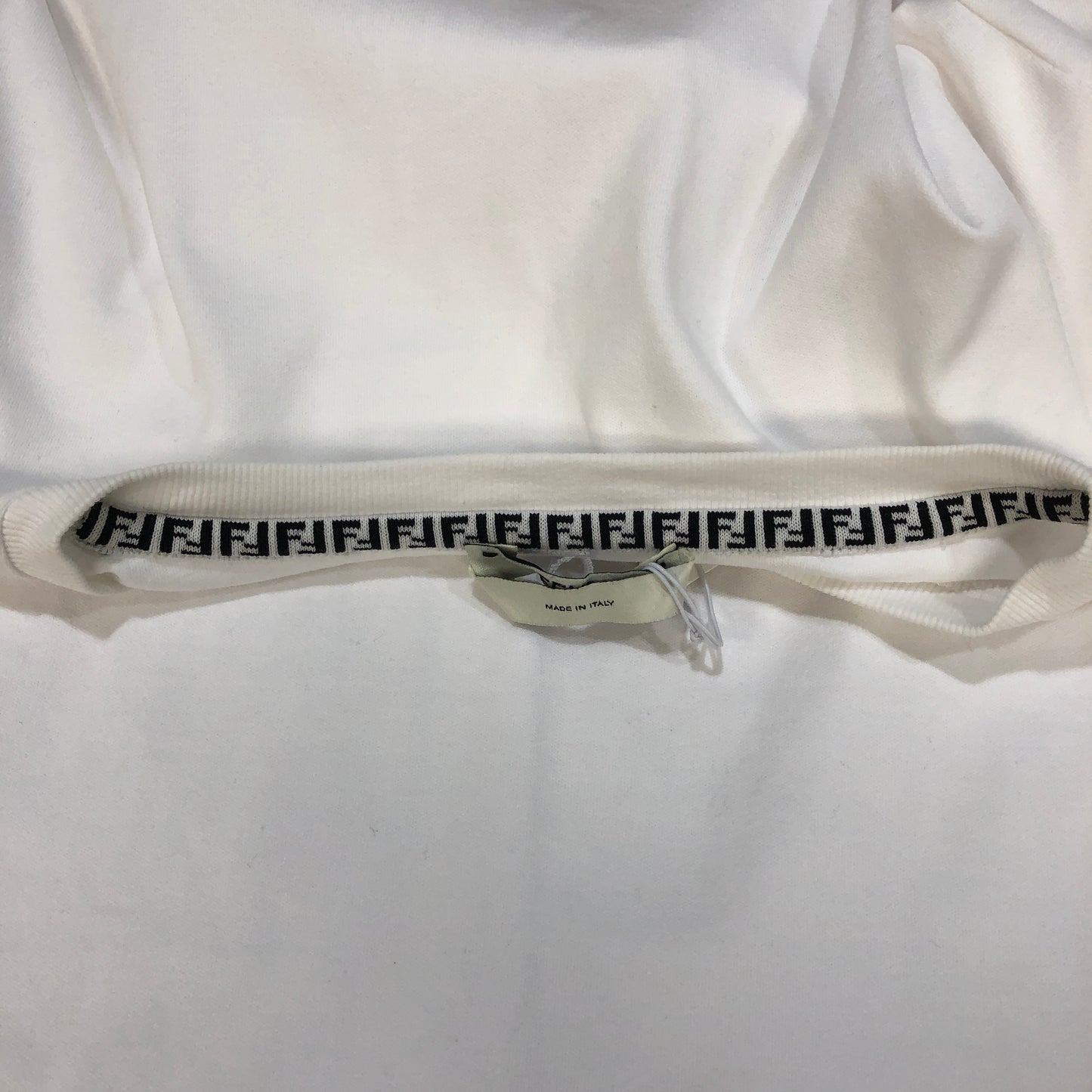 Fendi 3D Logo White Cotton Cropped T-Shirt S