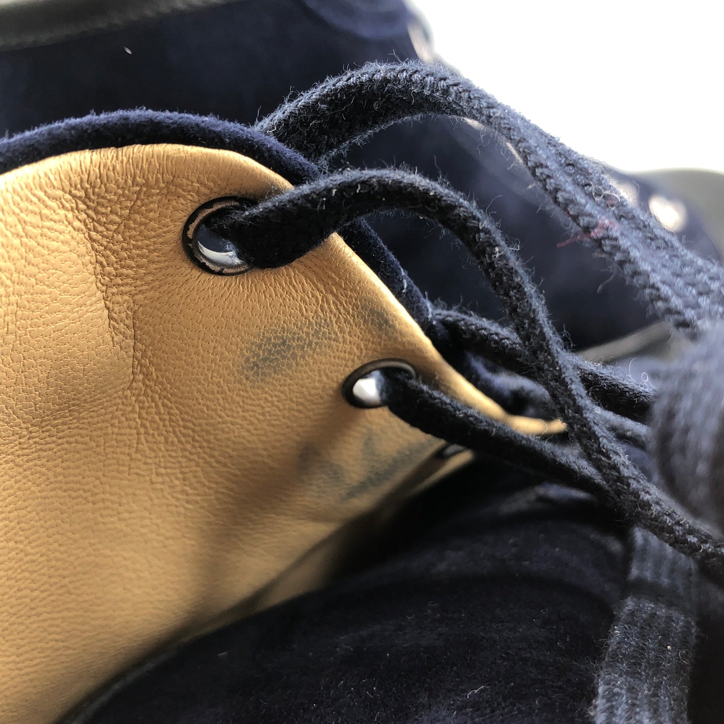Hermes Women's Suede High Top Casual Sneakers Size 37 Navy Blue