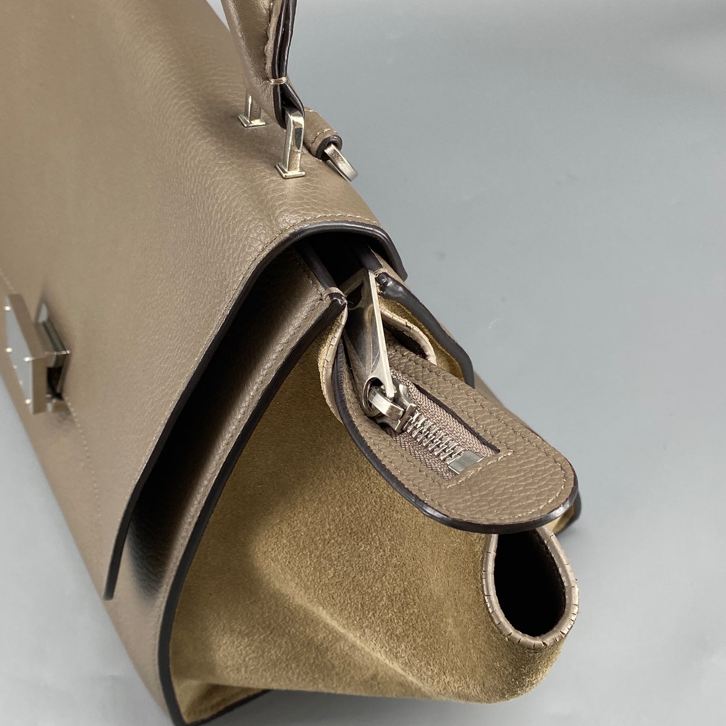 Celine Trapeze Medium Taupe Leather Suede Wing Bag