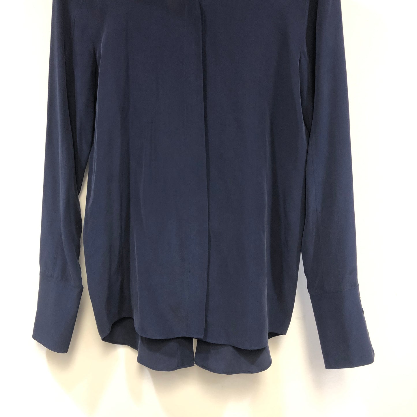 Cedric Charlier NWT Navy Blue Tie-Neck Blouse Size 38