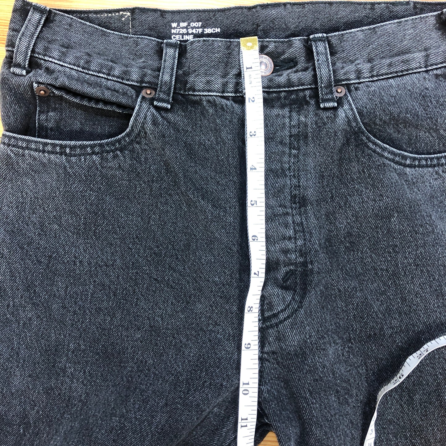 Celine Dark Grey Straight Leg Denim Jeans Size 26