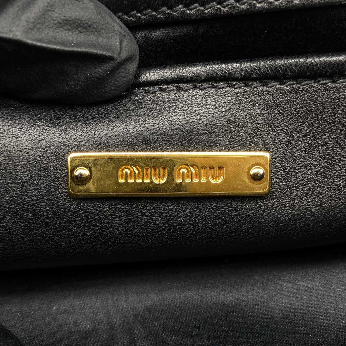 Miu Miu Matelasse Leather Crossbody Bag Black