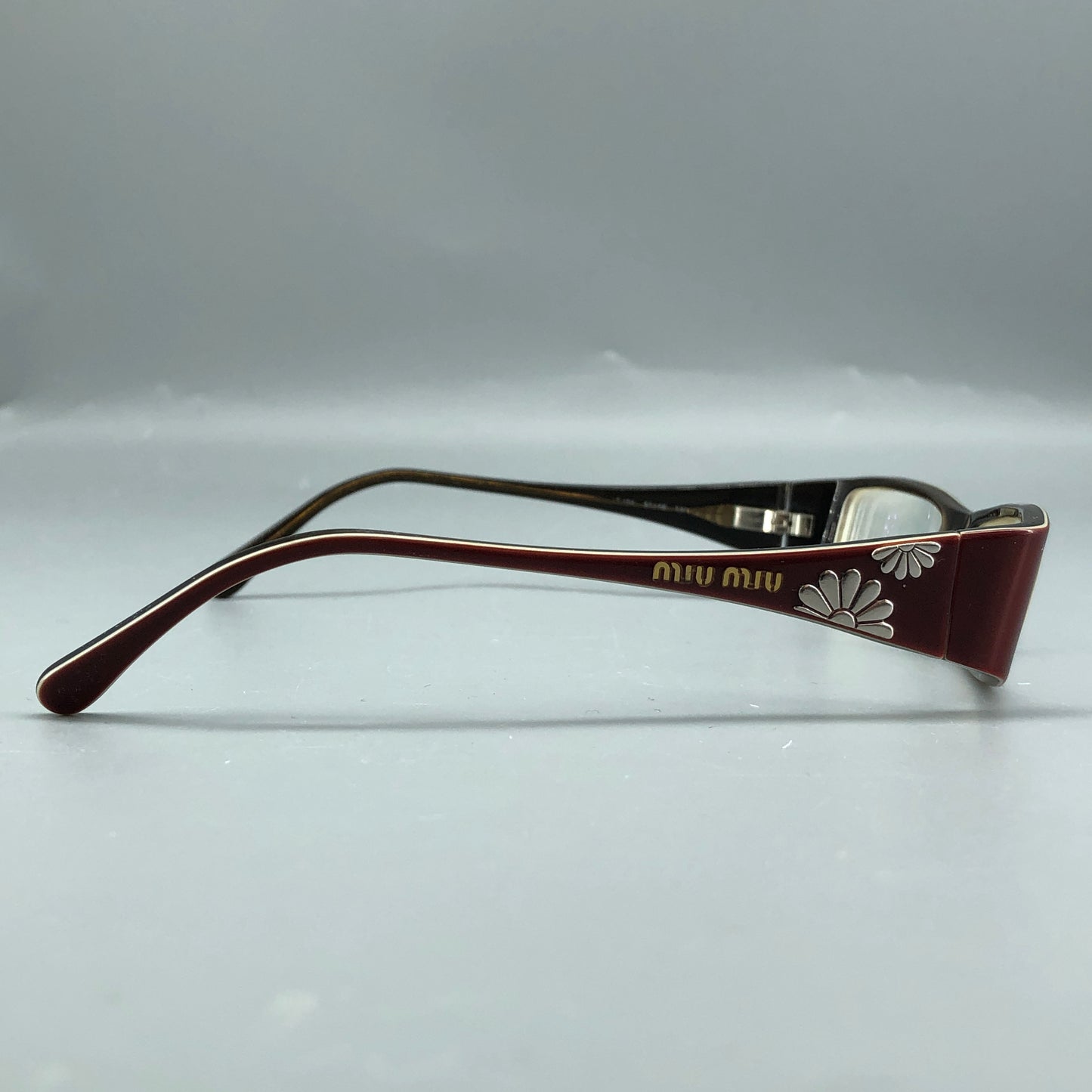 Miu Miu Dark Red Rectangular Eyeglasses Frame 130mm