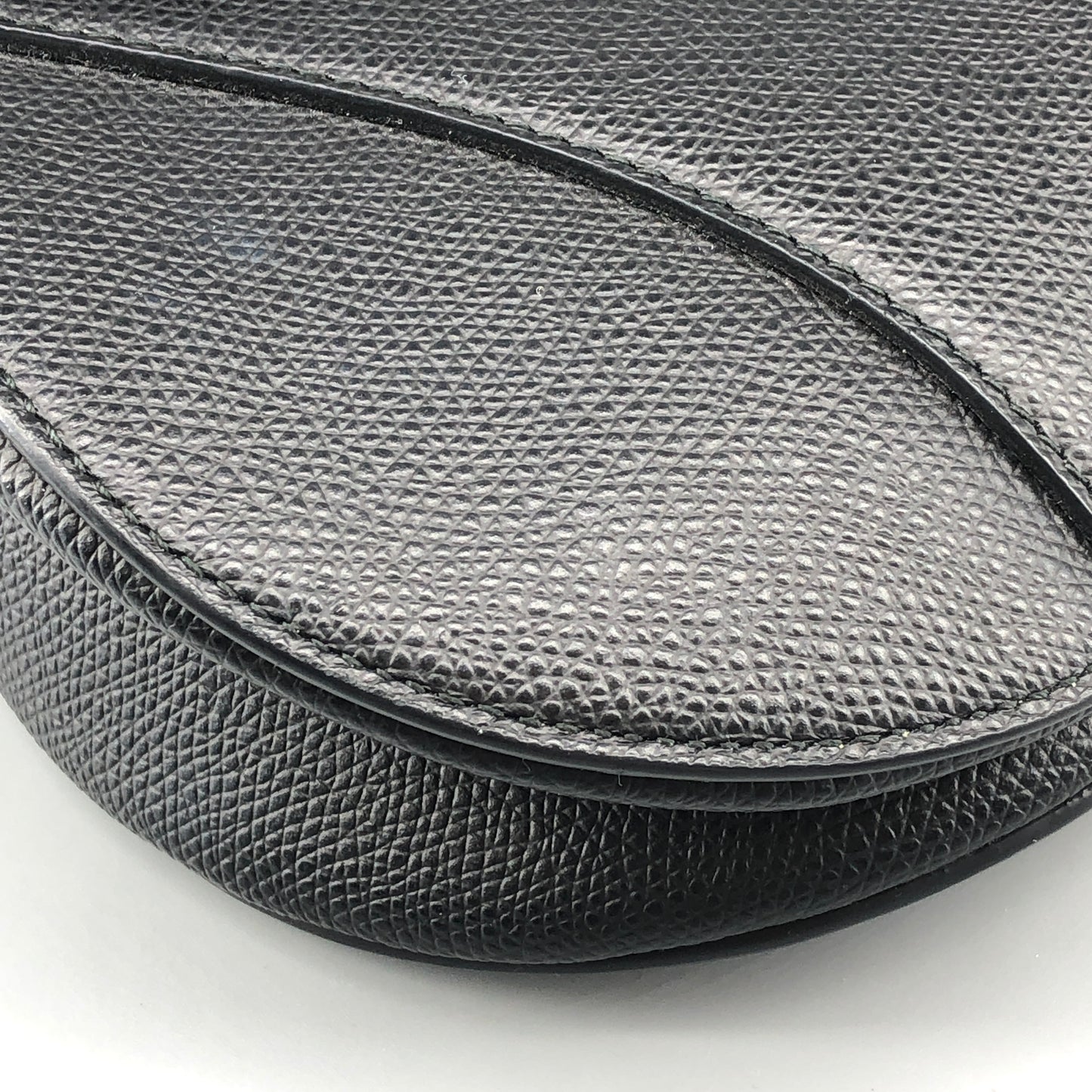 Christian Dior Saddle Medium Grained Calfskin Shoulder Bag  Black + Extra Strap