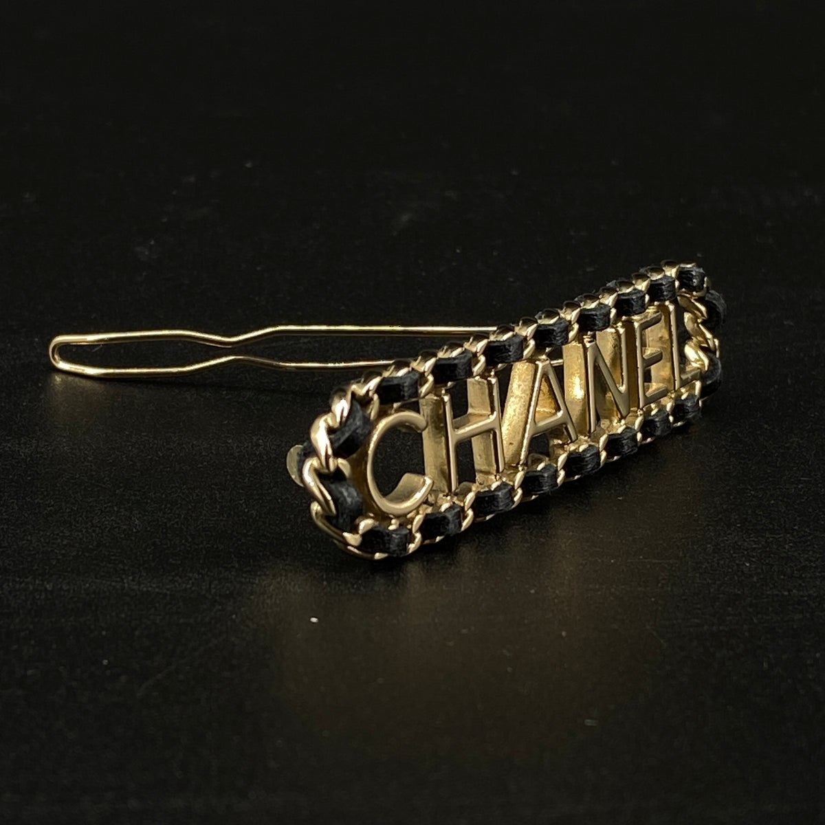 Chanel Gold Logo Hair Barrette