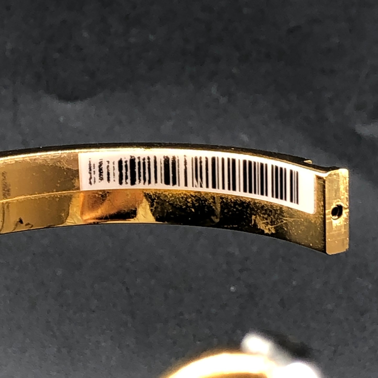 Hermes White Enamel Gold H Buckle Bangle Bracelet