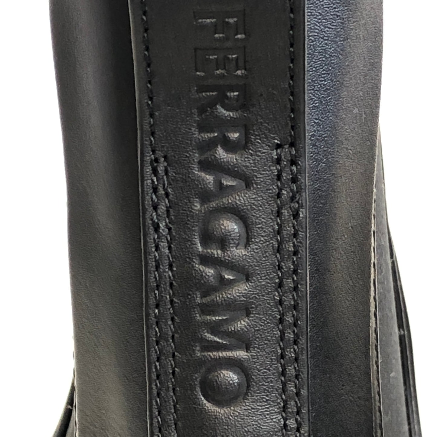 Ferragamo Black Leather Men's Chelsea Ankle Boots US Size 9