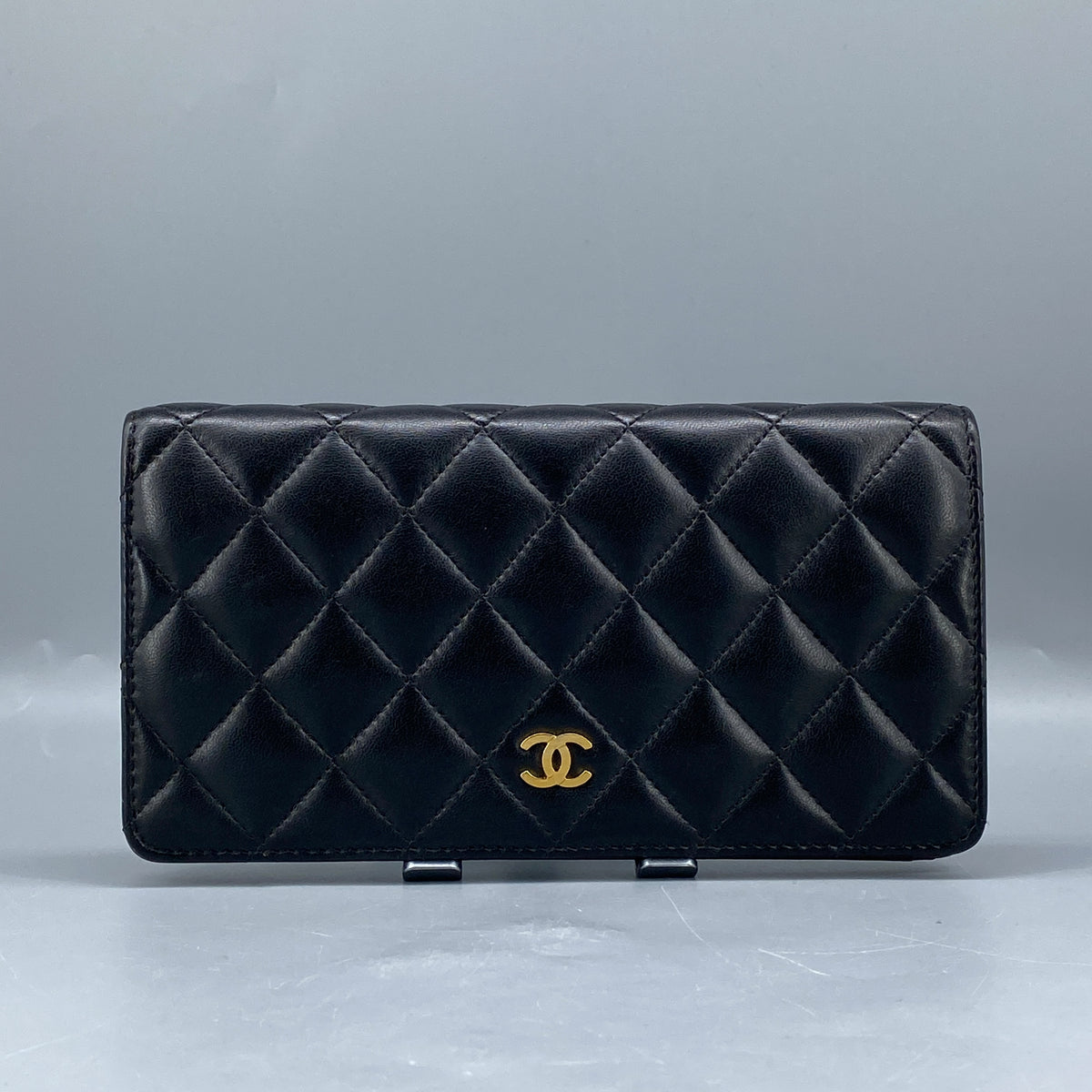 Chanel Quilted Long Wallet Black