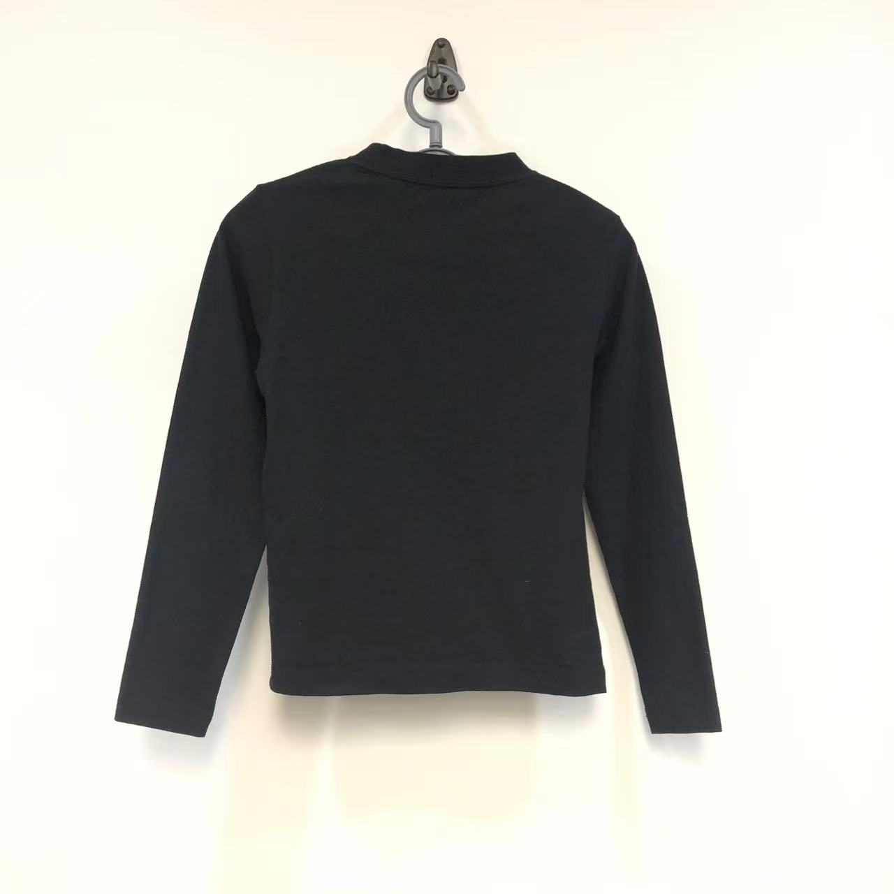 Balenciaga Black Crewneck Long Sleeve Logo Tee Size S