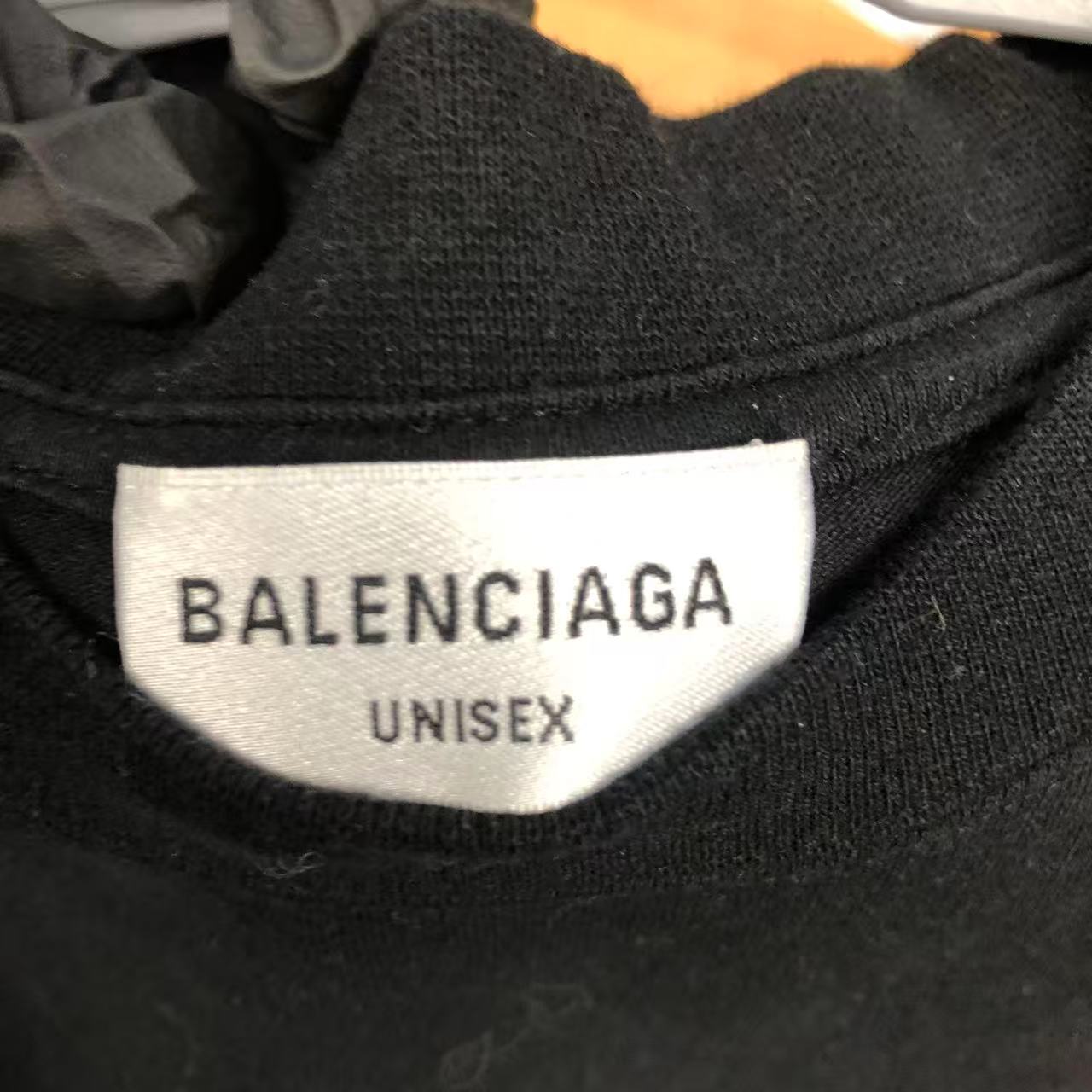 Balenciaga Black Crewneck Long Sleeve Logo Tee Size S