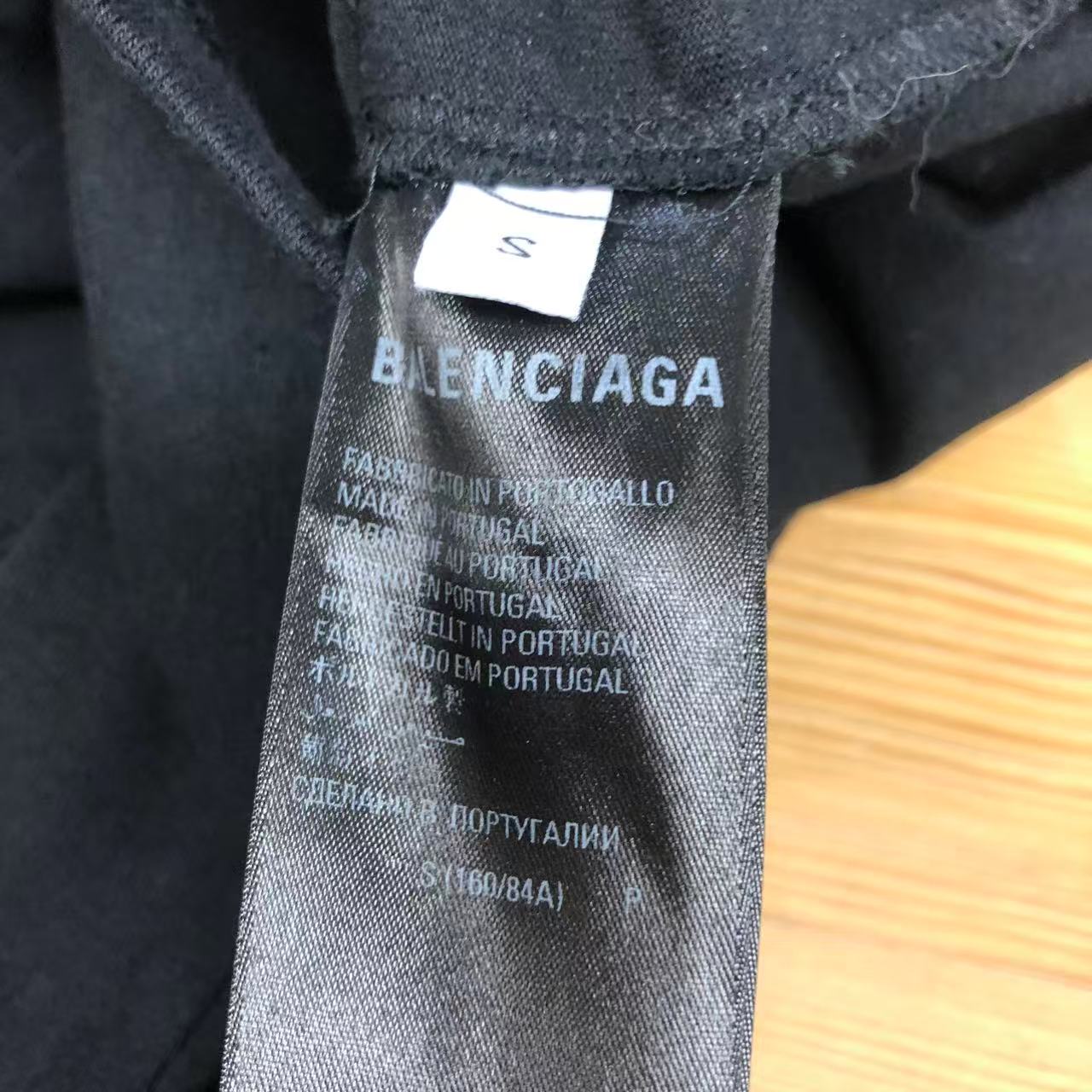 Balenciaga Black Crewneck Long Sleeve Logo Tee Size S