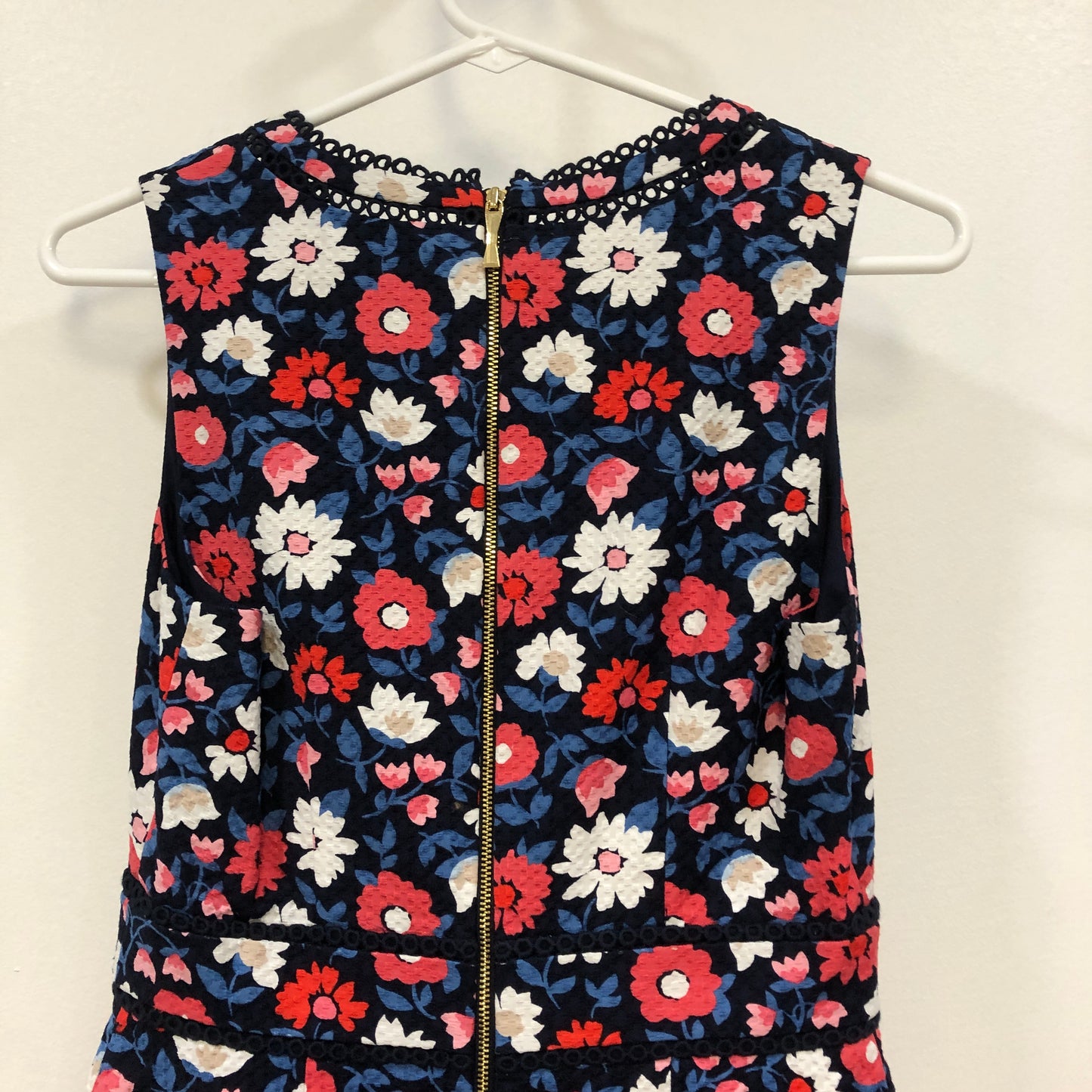 Kate Spade Floral Print Sleeveless Mini Shift Dress Size 0 Red/White/Blue