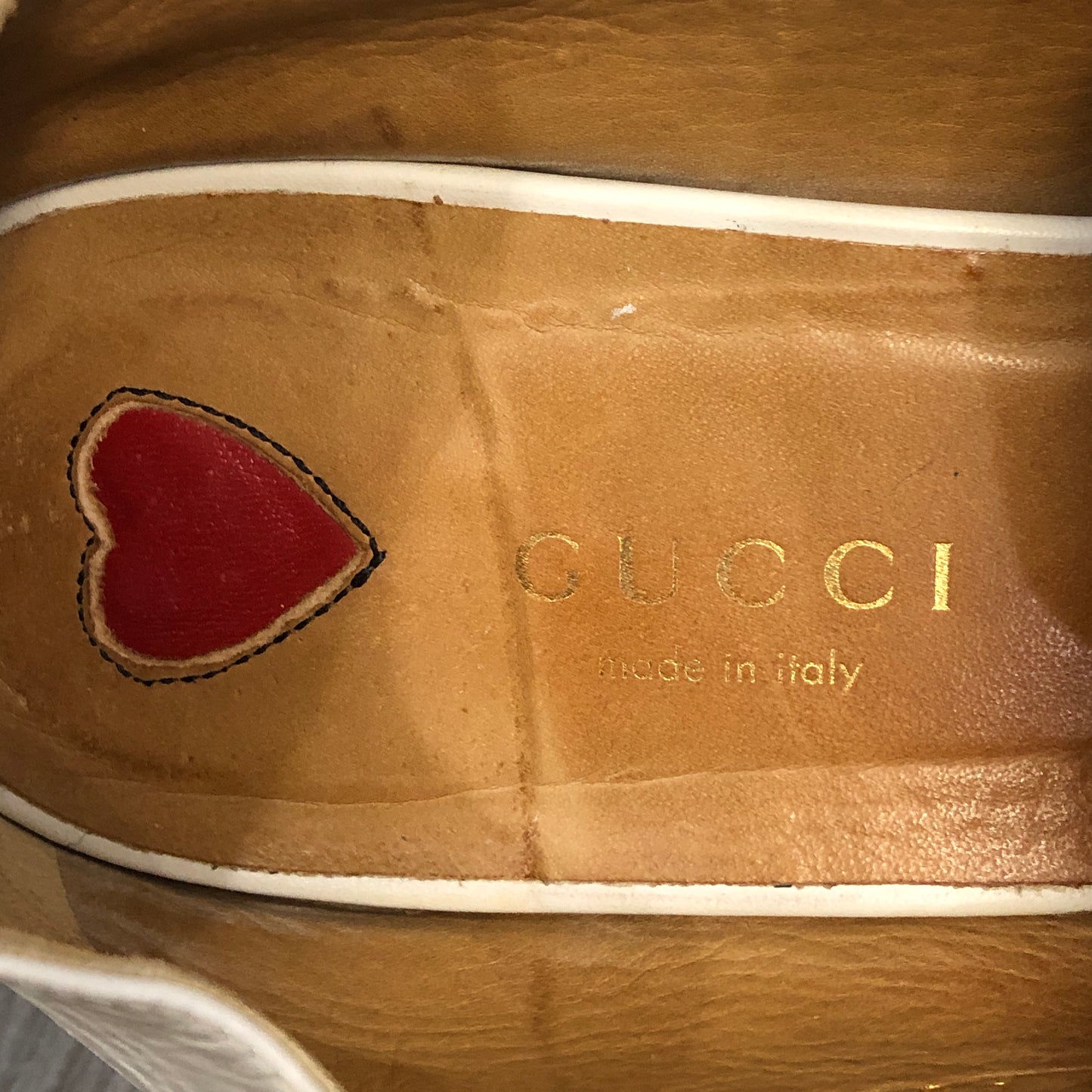 Gucci Women's Web Stripe Pearl Heel Mule Slip On Loafer Shoes 36.5 Cream Red Green