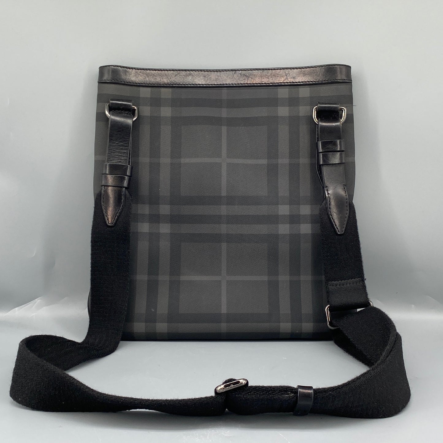 Burberry Black Check Crossbody Messenger Bag