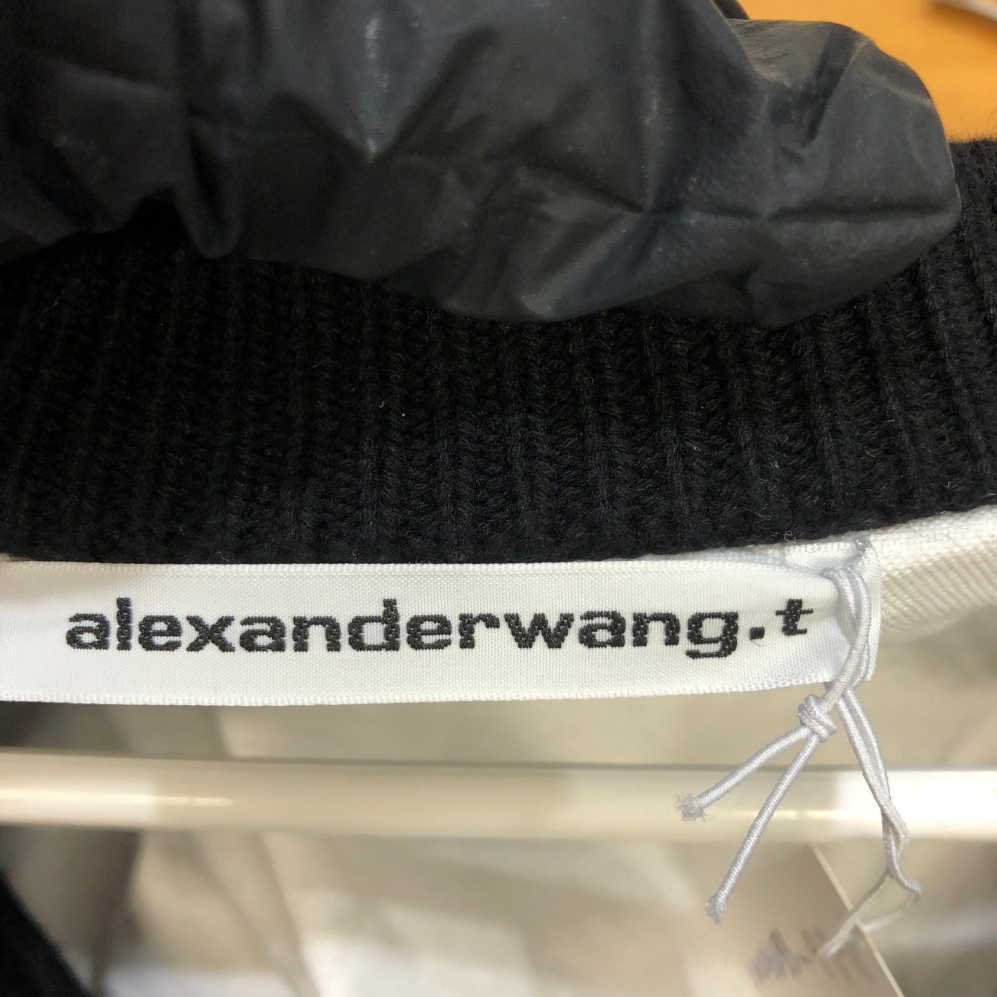 Alexander Wang Hybrid Knit-Button Down Top Size S Black/White