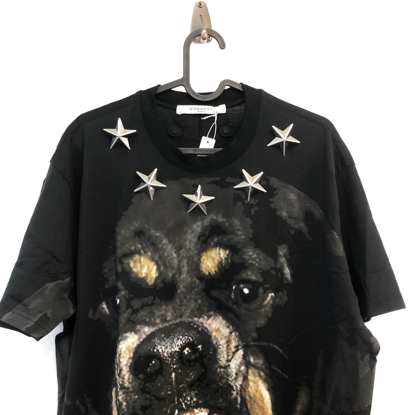 Givenchy Black Rottweiler & Star Print T-Shirt Size XXS