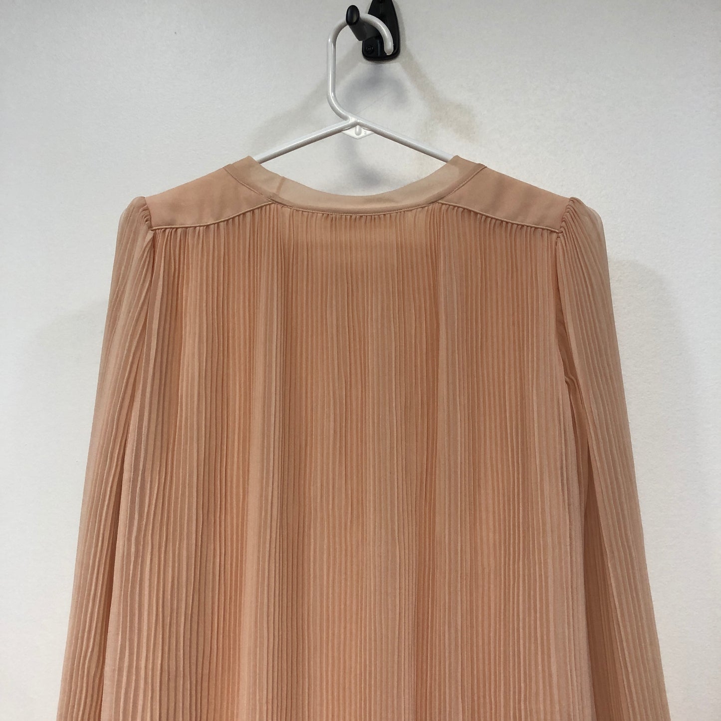 Chloe Pink Pleated Chiffon Ruffle Hem Dress Size 34