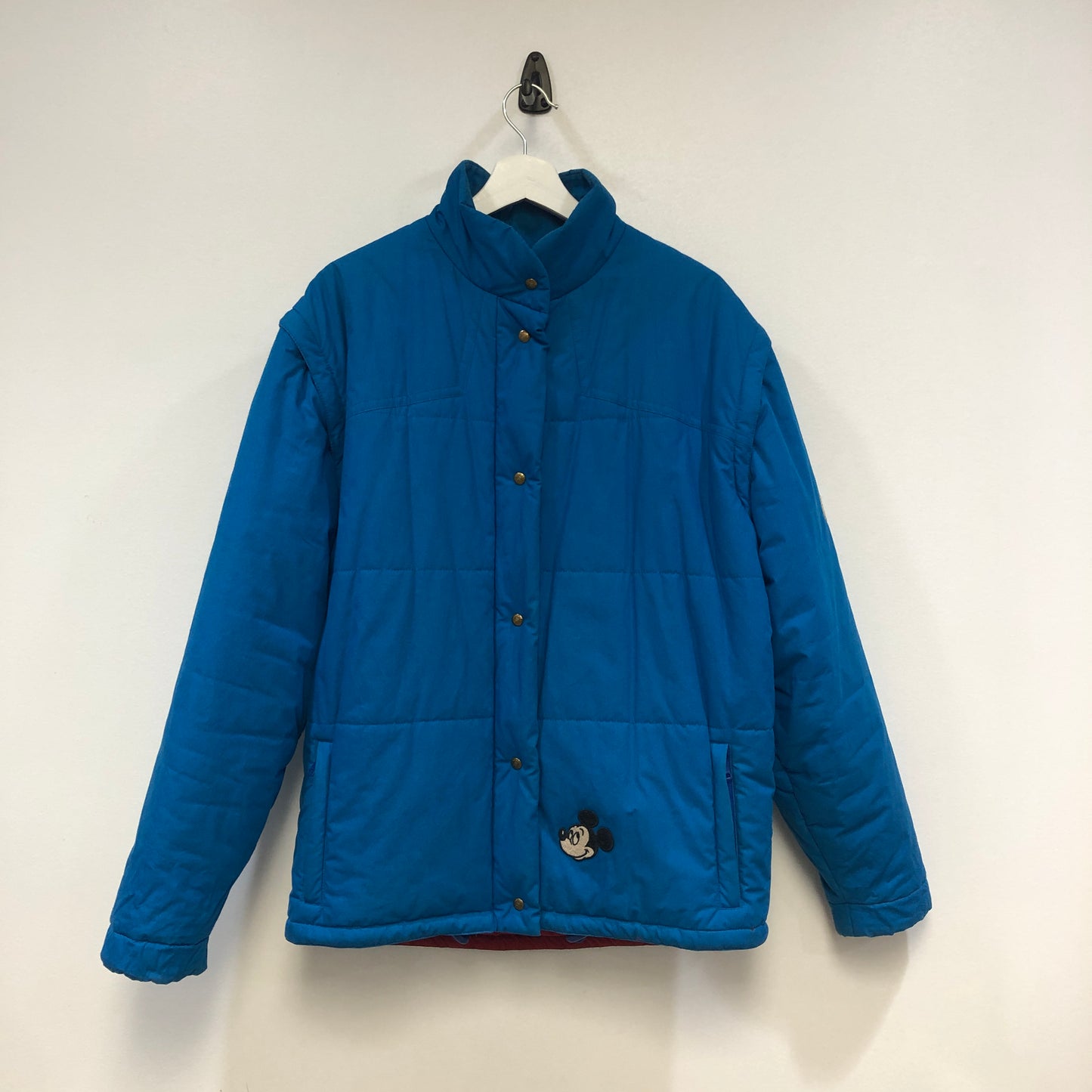 Gucci × Disney Mickey Detachable Sleeve Quilted Puffer Jacket Blue Size 42