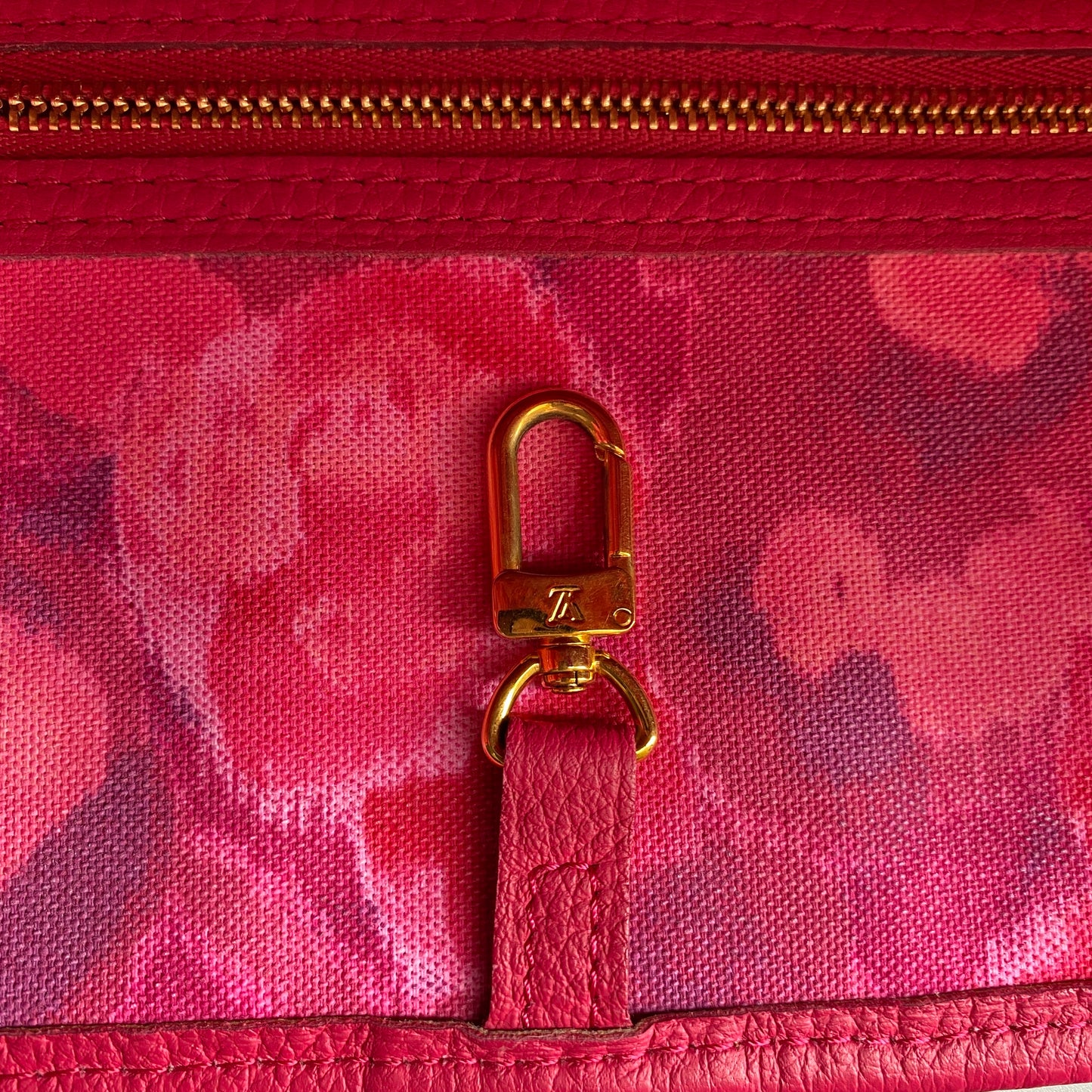 Louis Vuitton MM Limited Edition Fuchsia Monogram Ikat Neverfull Tote Bag