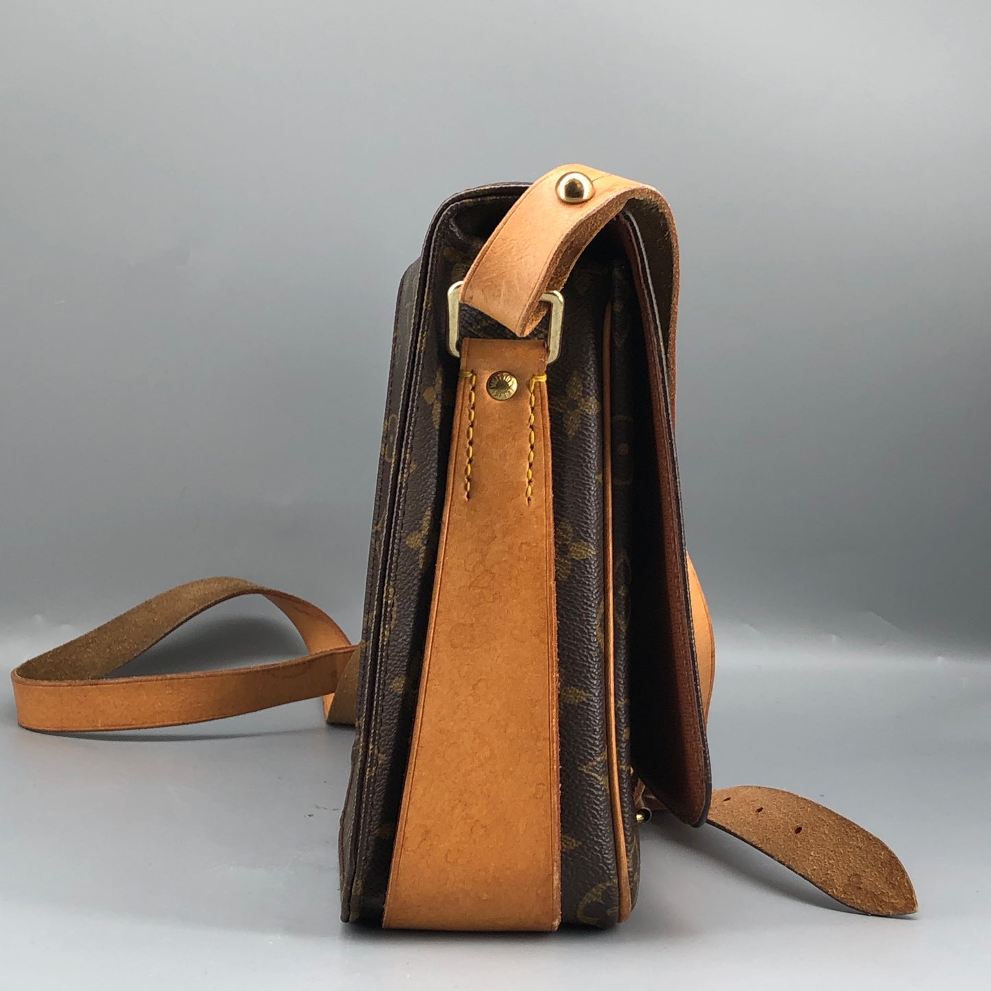 Louis Vuitton Monogram Cartouchiere GM Crossbody Bag Brown