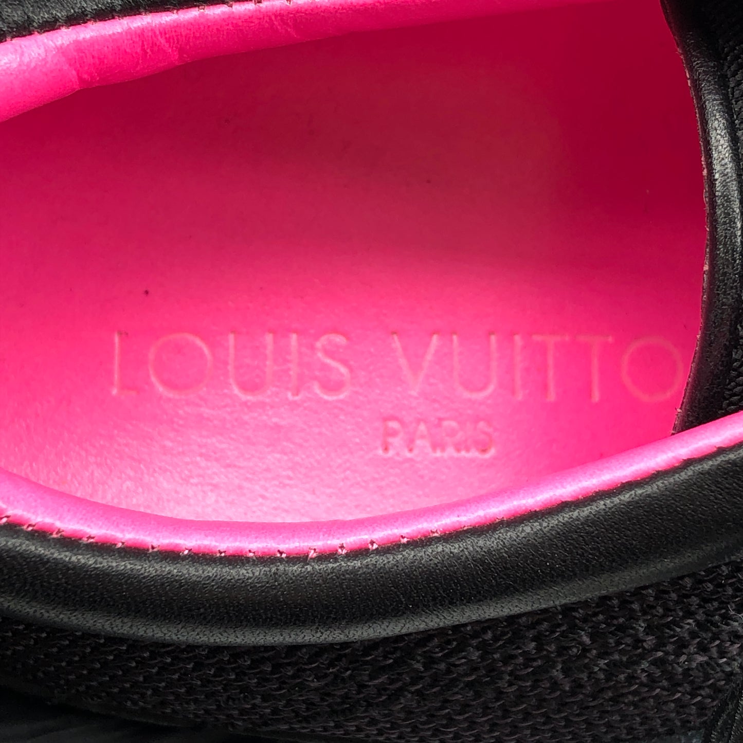 Louis Vuitton Black Mesh & Pink Lining Low Top Casual Sneakers 35
