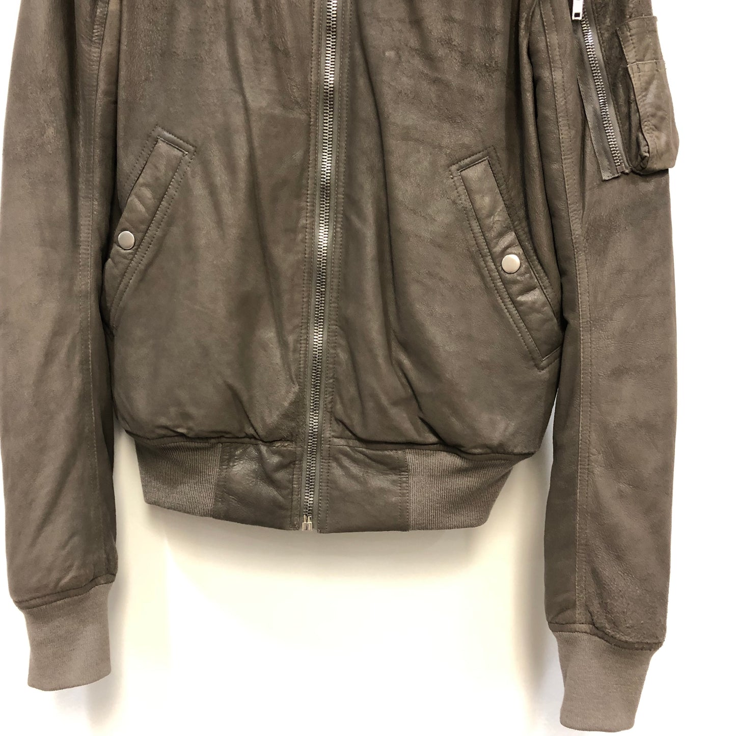 Rick Owens Leather Bomber Jacket Size 40 Dust