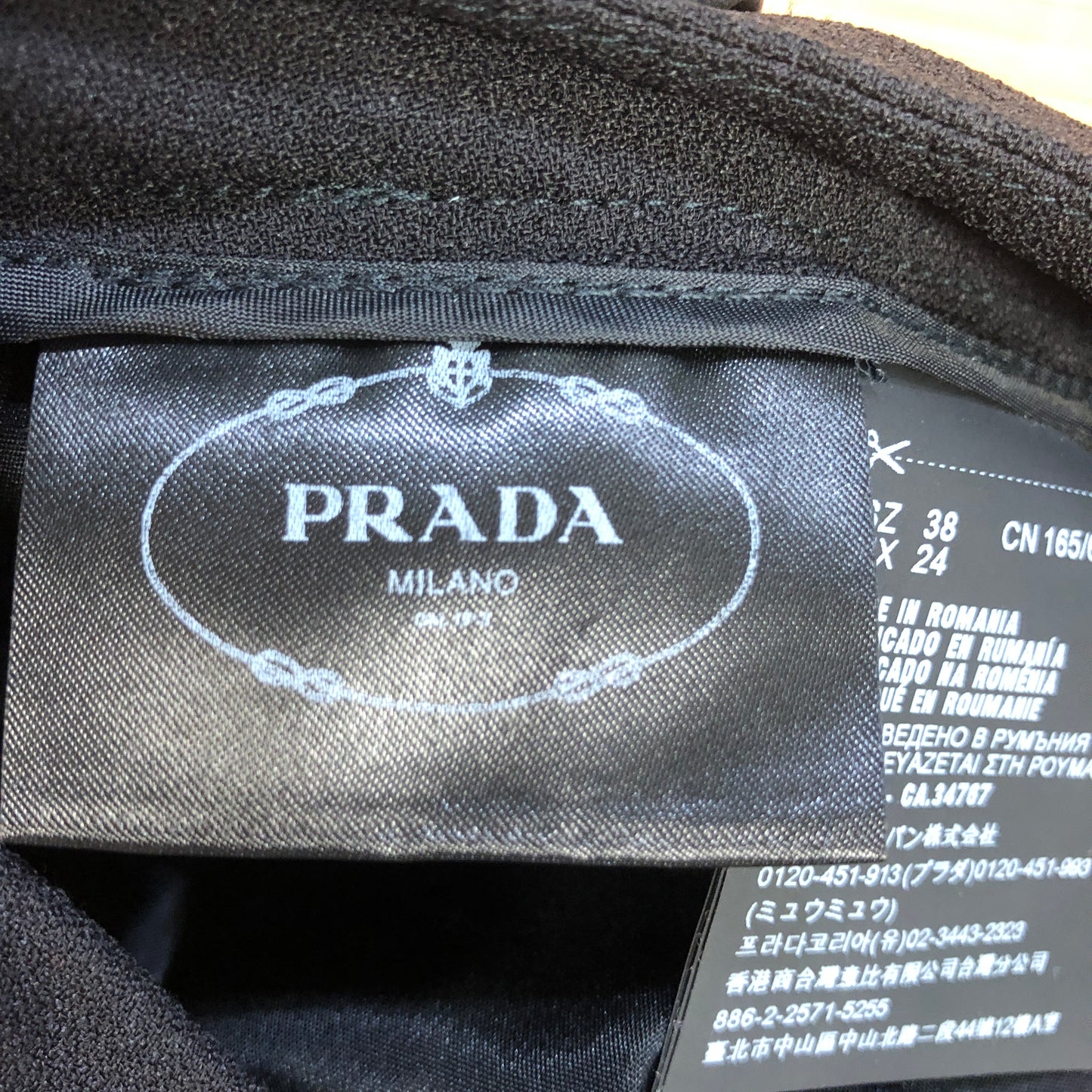 Prada Black Pleated Midi Skirt Size 38