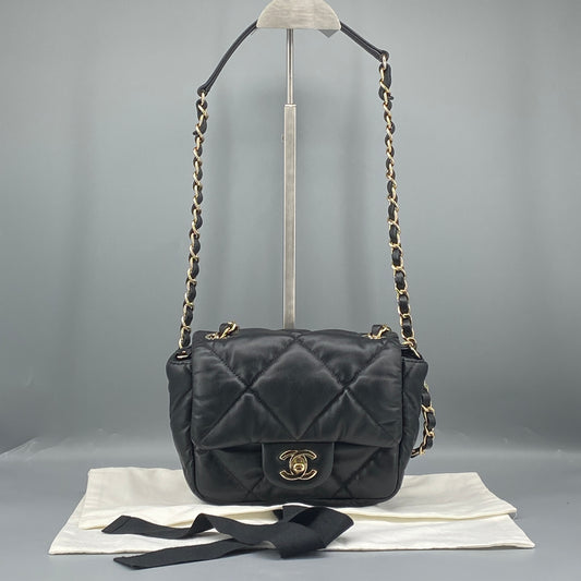 Chanel Black Quilted Bubbly Flap Crossbody Bag