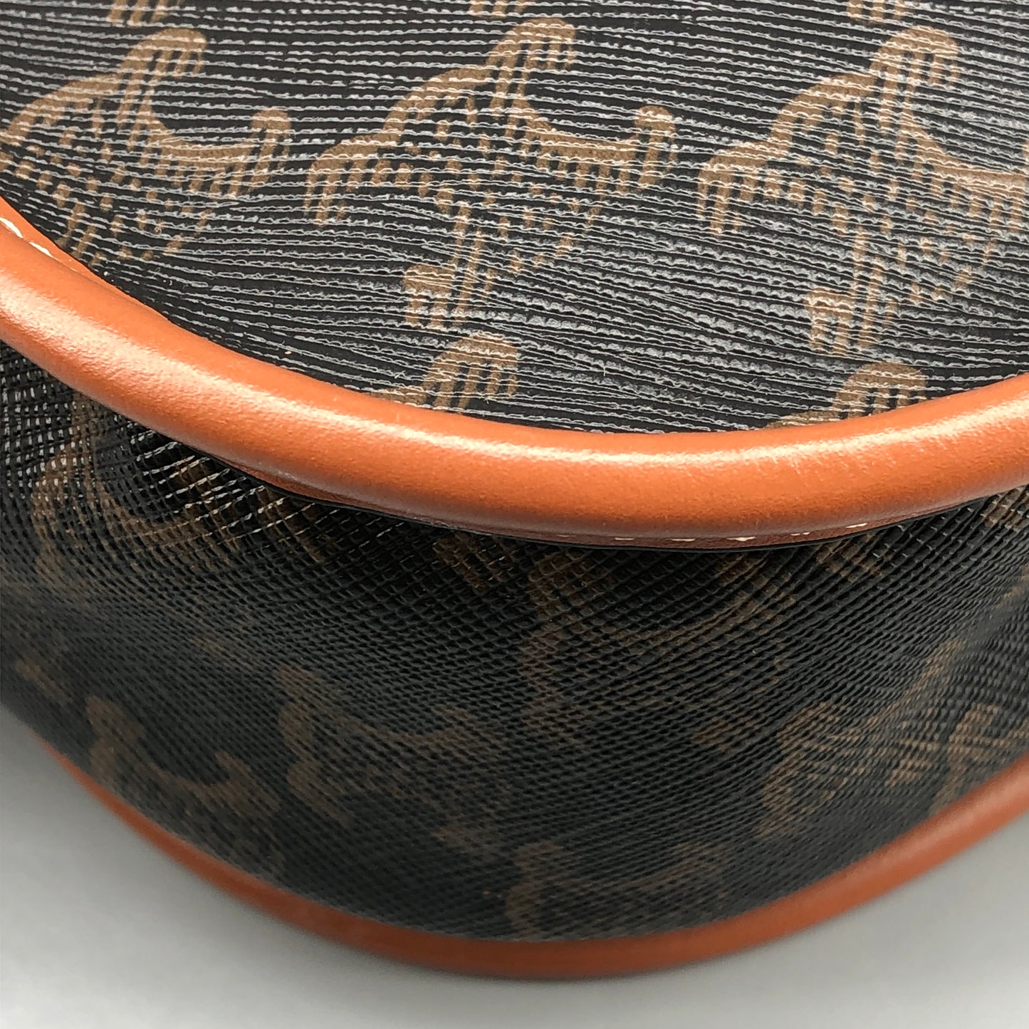 Celine Triomphe Canvas Medium Folco Crossbody Bag Dark Brown