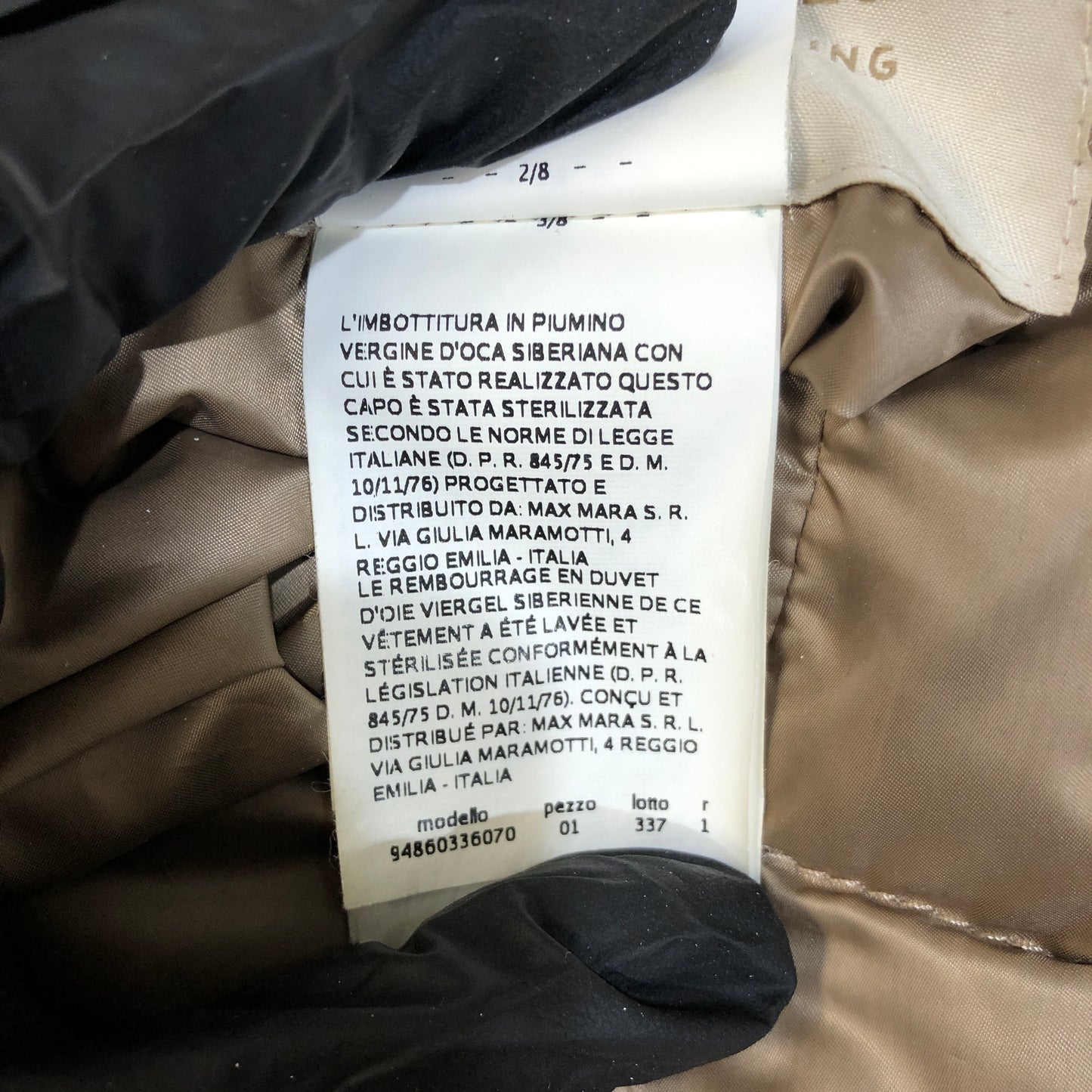 ‘S Max Mara Beige Lightweight Hooded Belted Down Mid-Length Coat Size 2