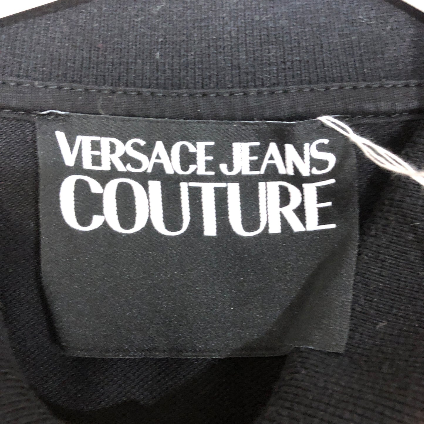 Versace Jeans Couture Logo Polo Shirt Size L Black