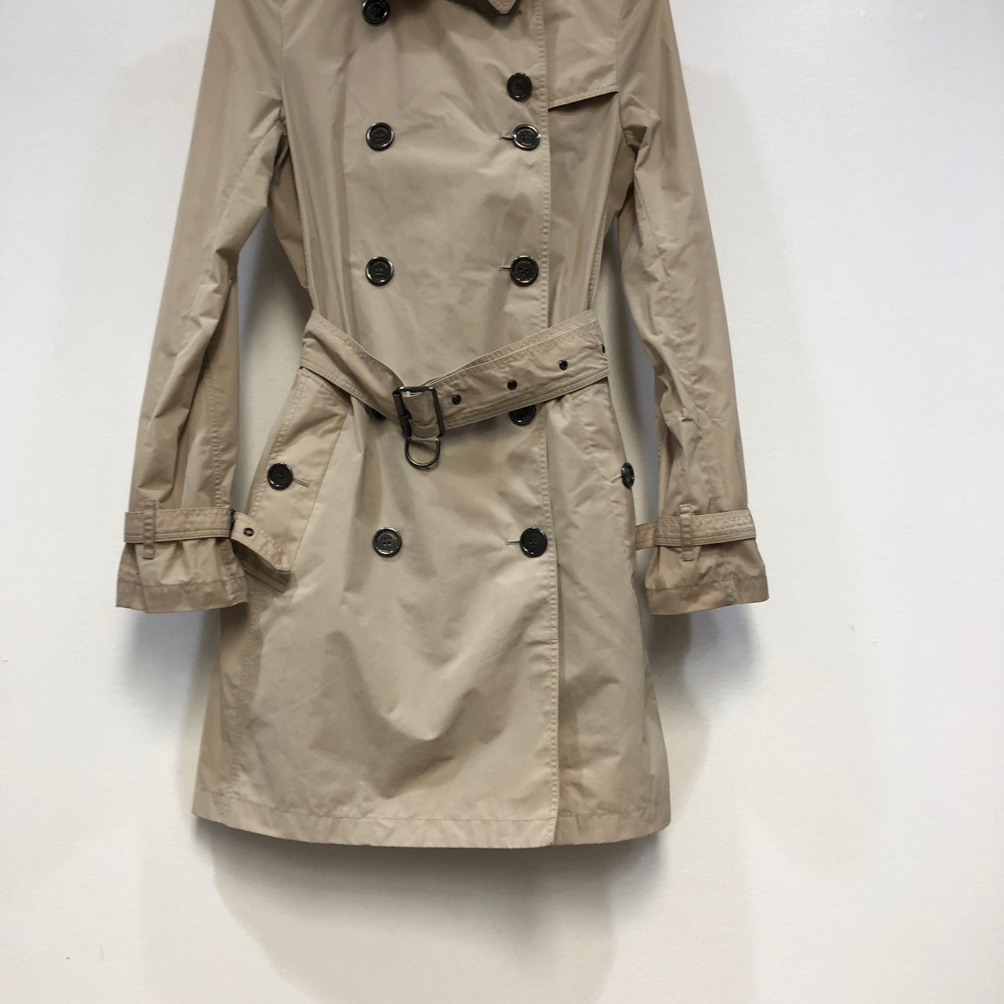 Burberry Brit Beige Double Breasted Trench Coat Size US 2